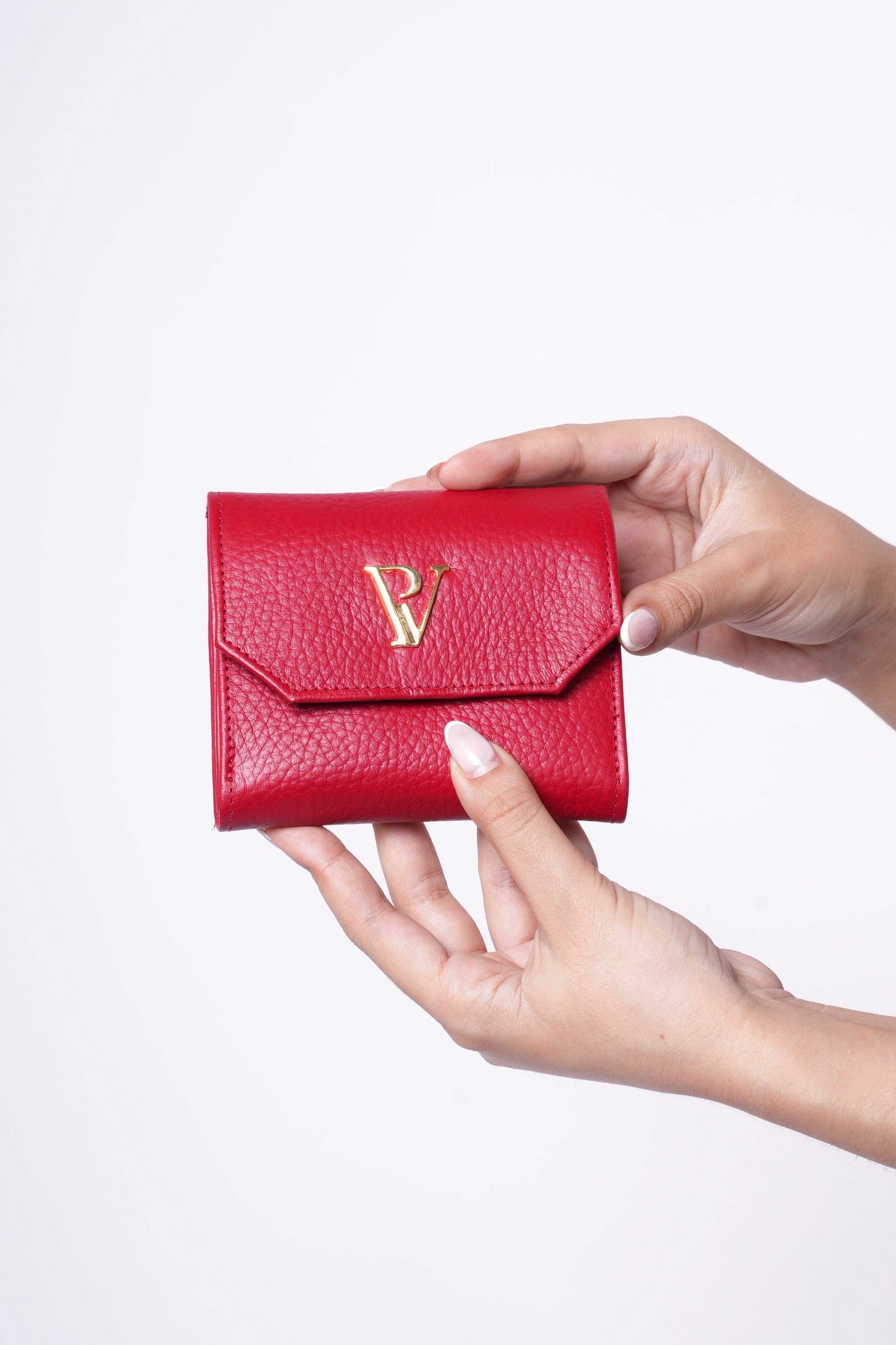 Billetera Roja en Cuero