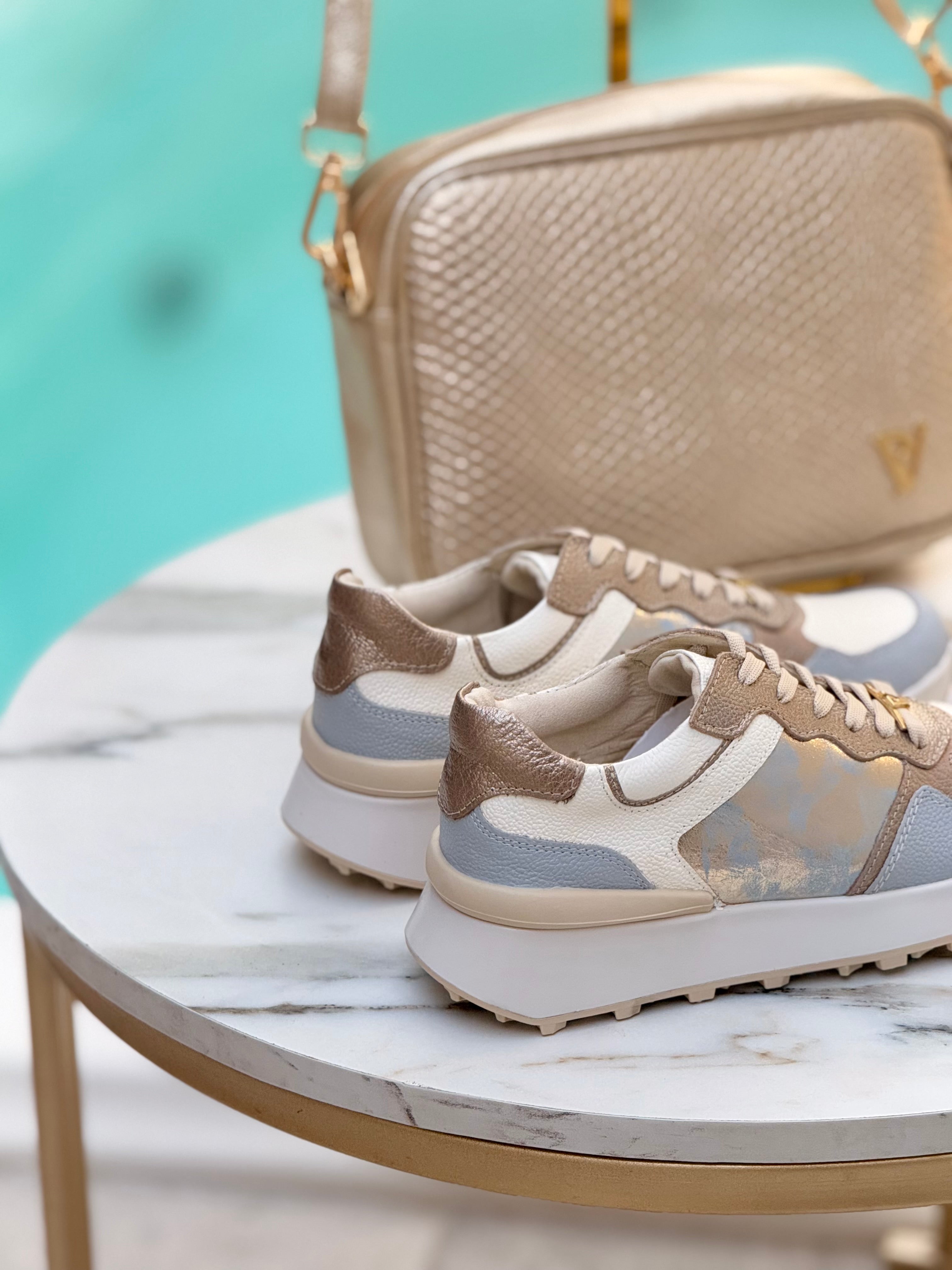 Tenis de cuero Paris baby champan