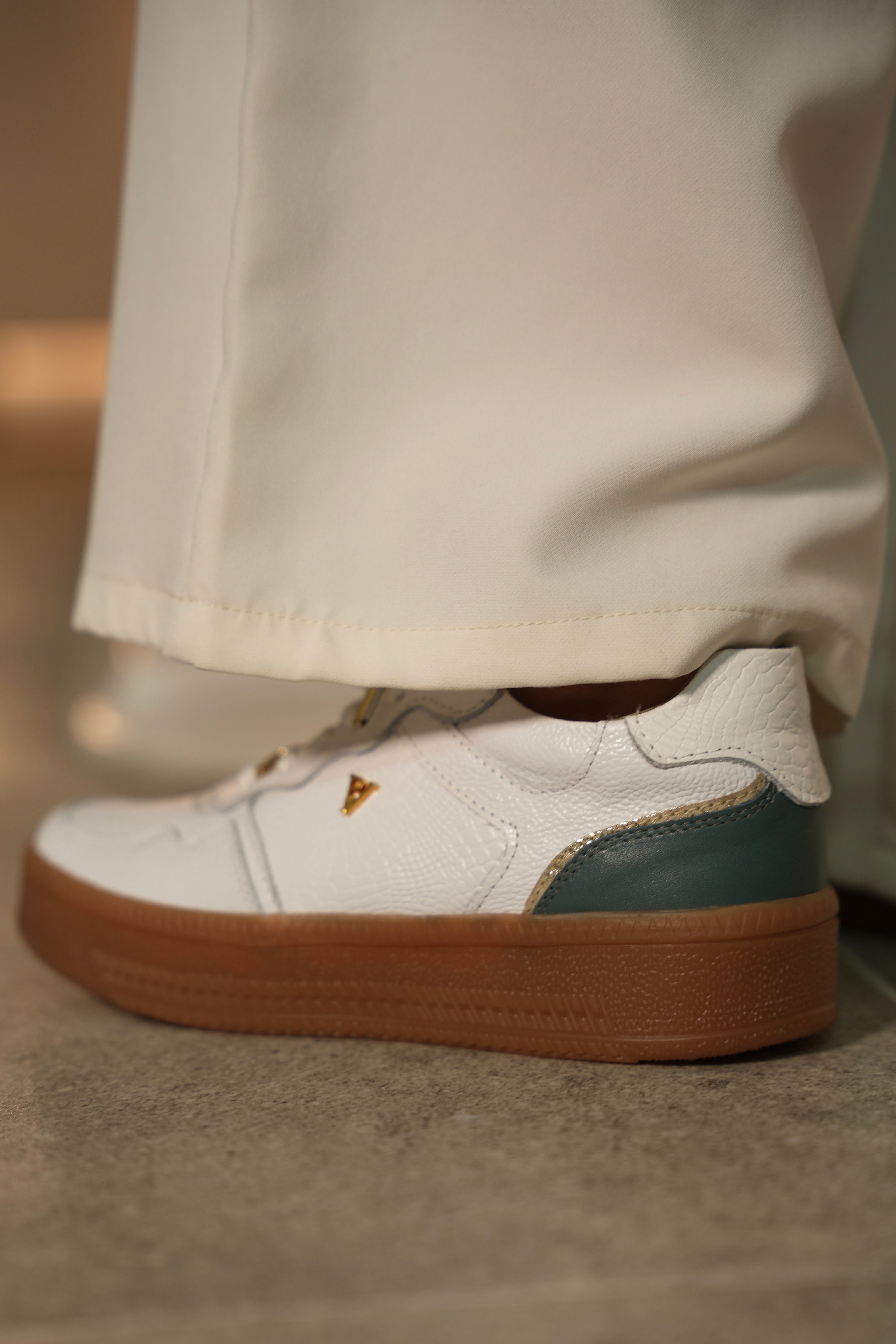 Tenis paris blanco agave en cuero