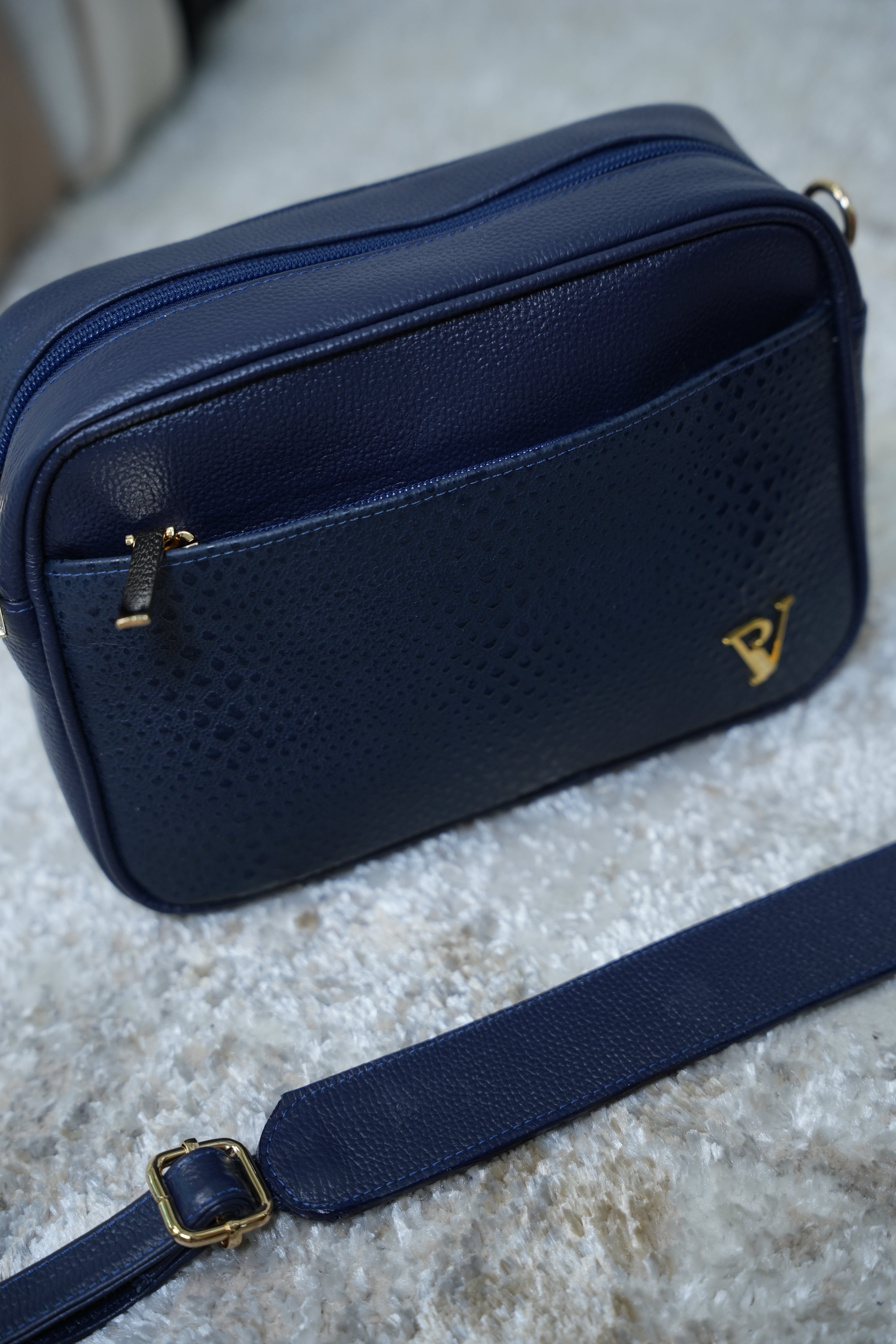 Bolso Emma Azul en Cuero