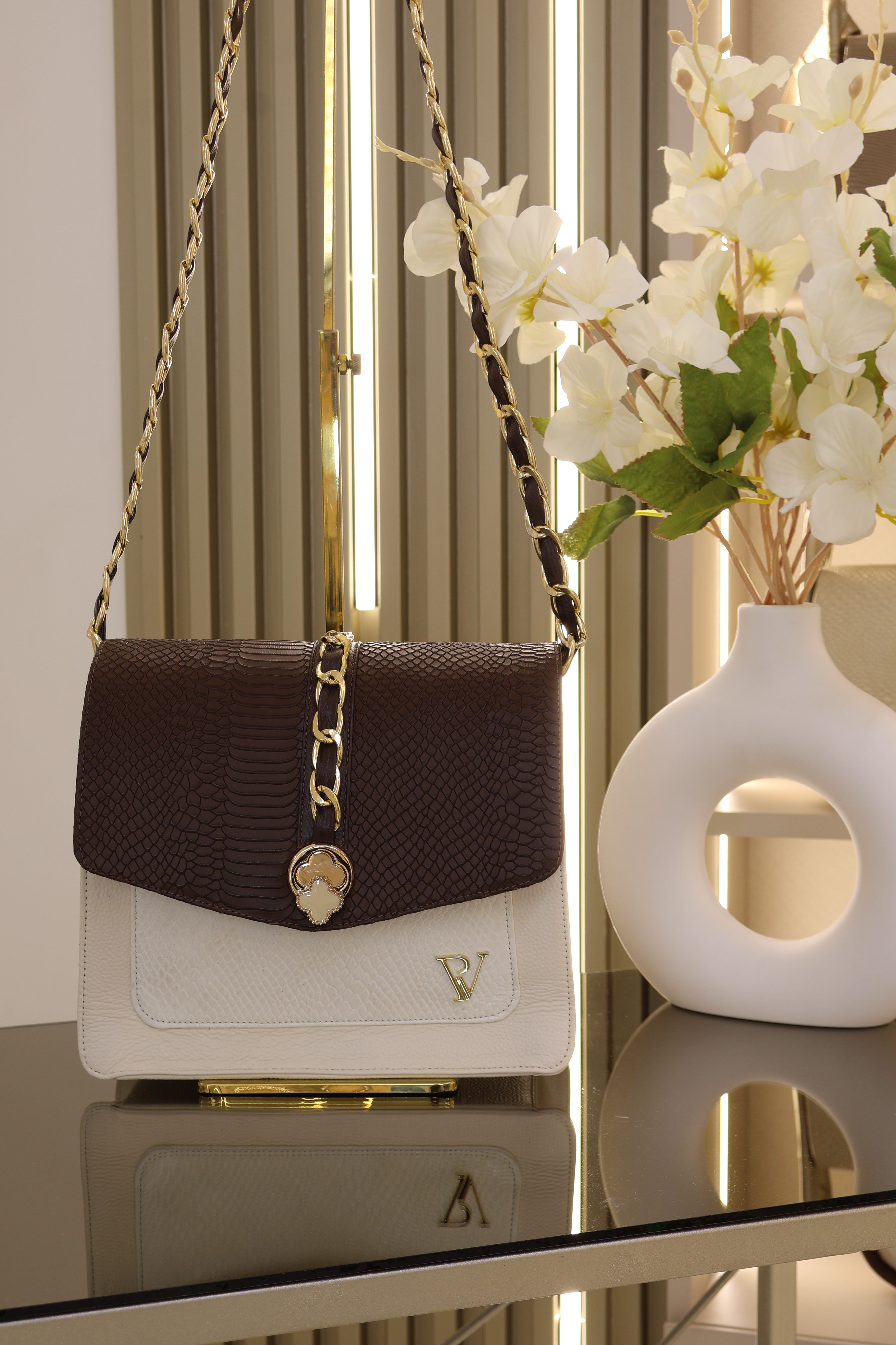Bolso Sophie Talco con Cafe en cuero
