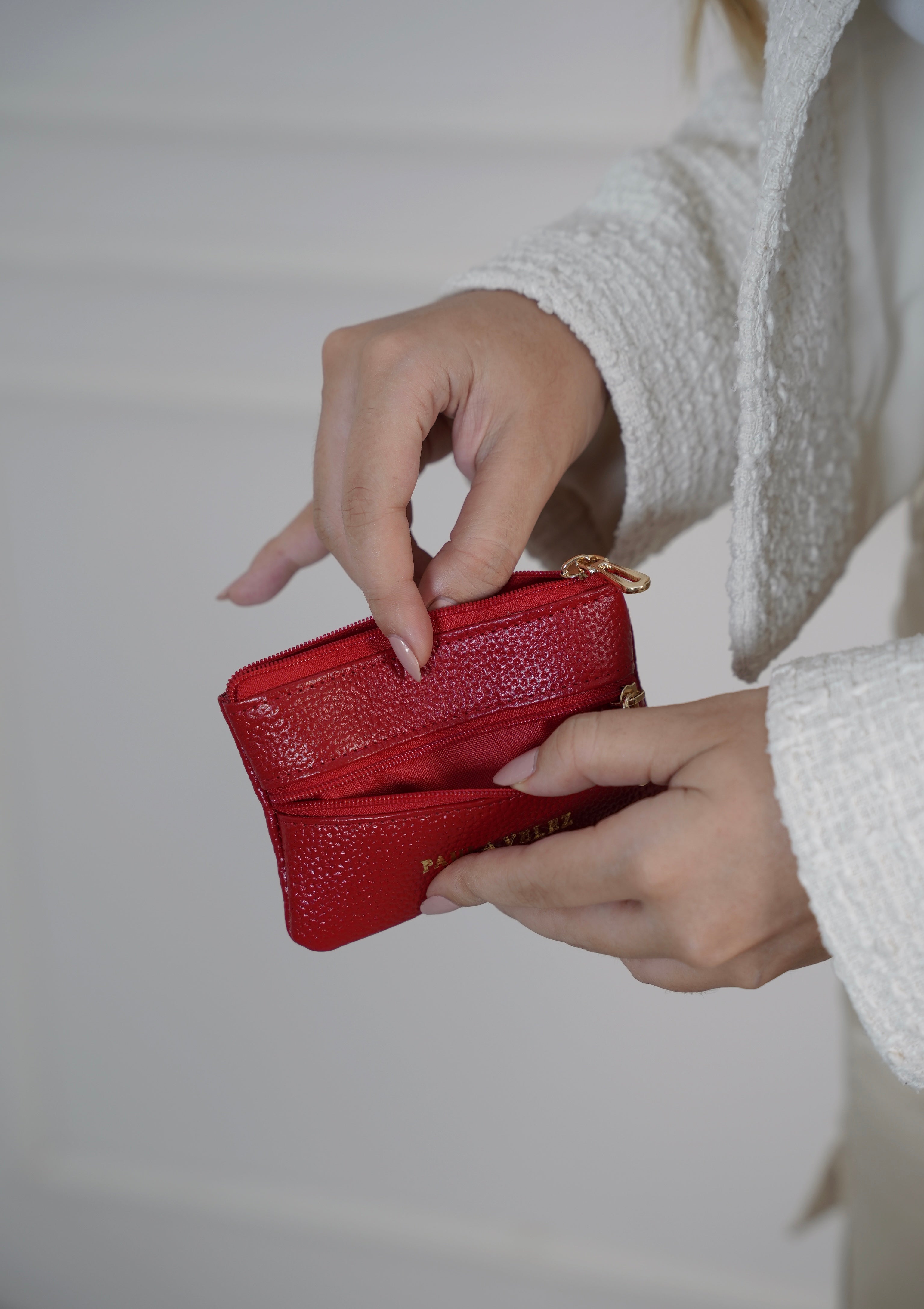 Monedero Rojo en Cuero