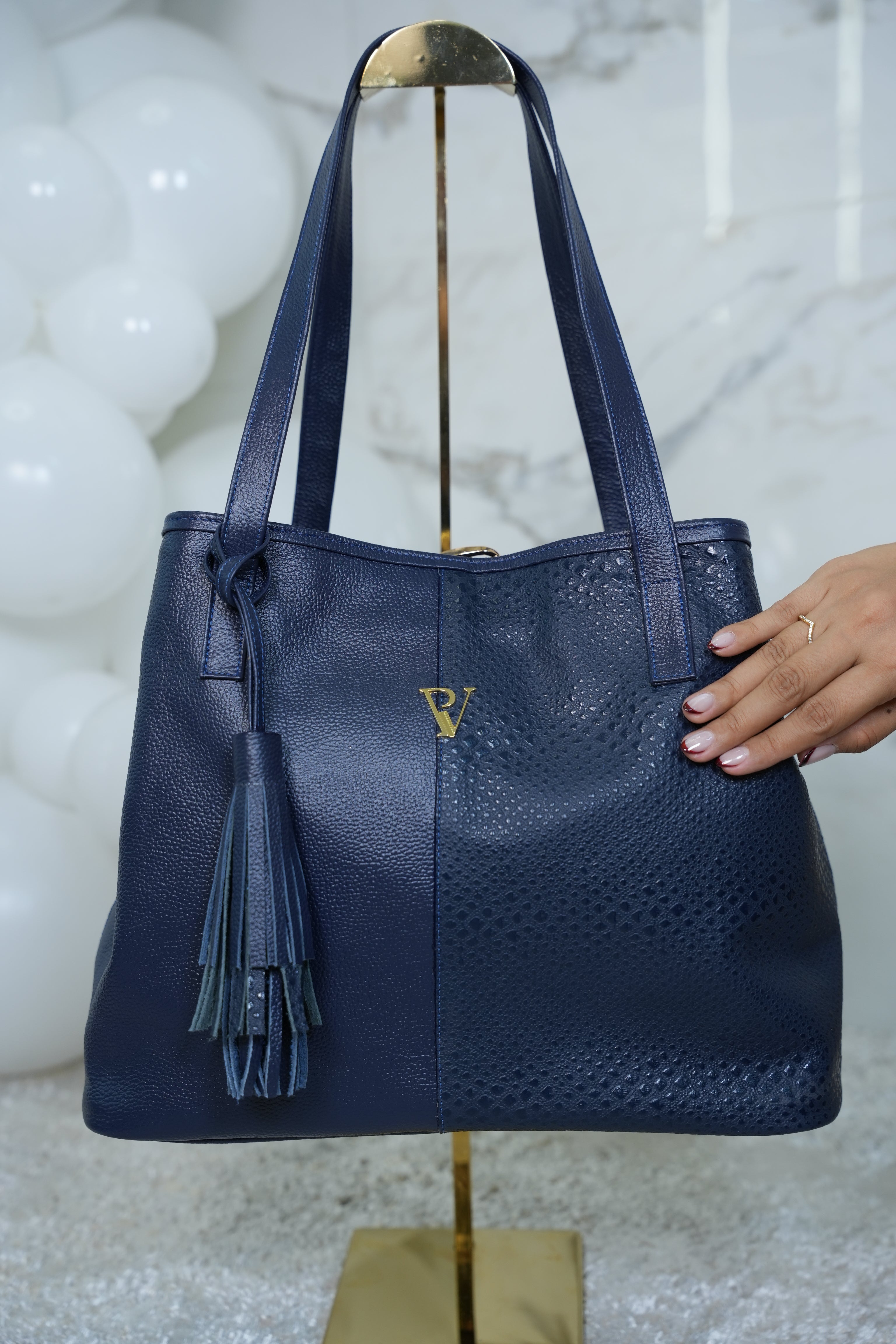 Bolso Mallorca Azul en Cuero