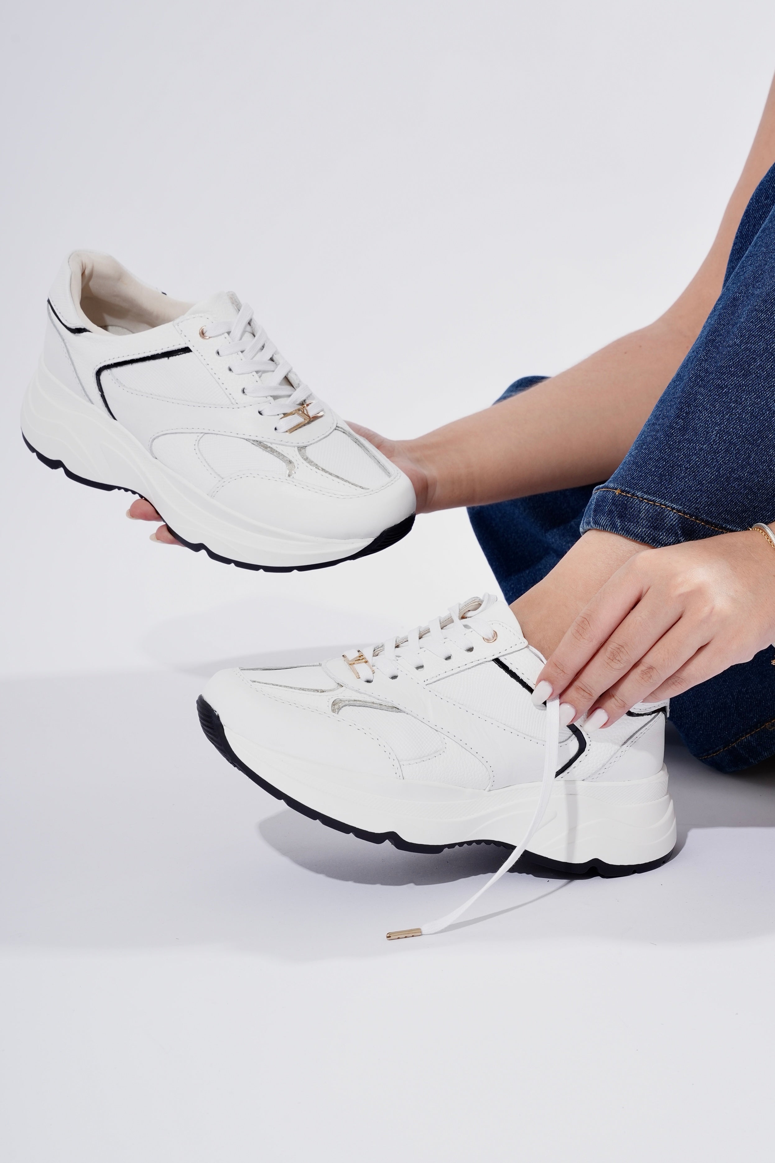 Tenis Boreal Blanco en Cuero