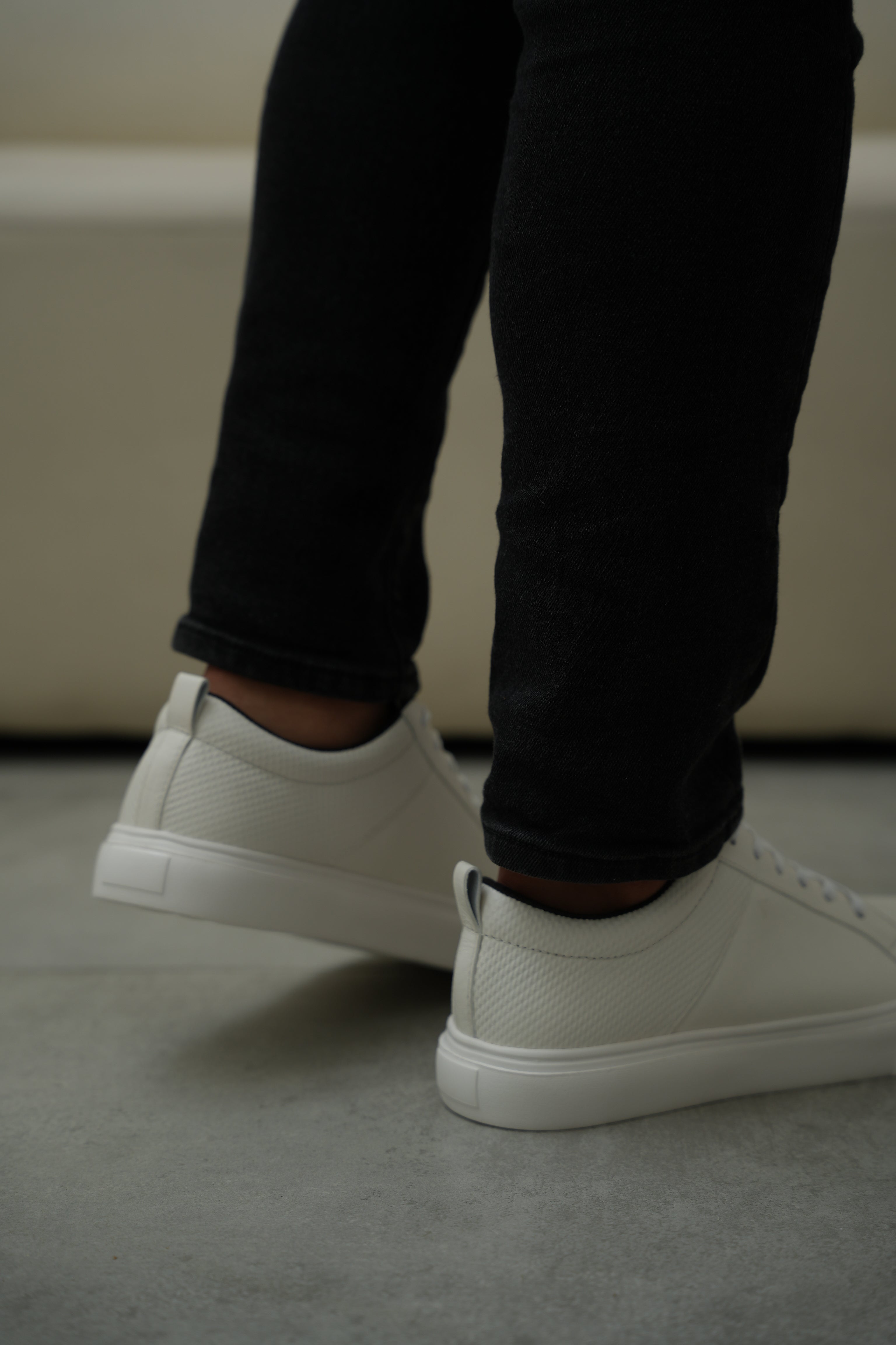 Tenis Cooper en cuero Blanco