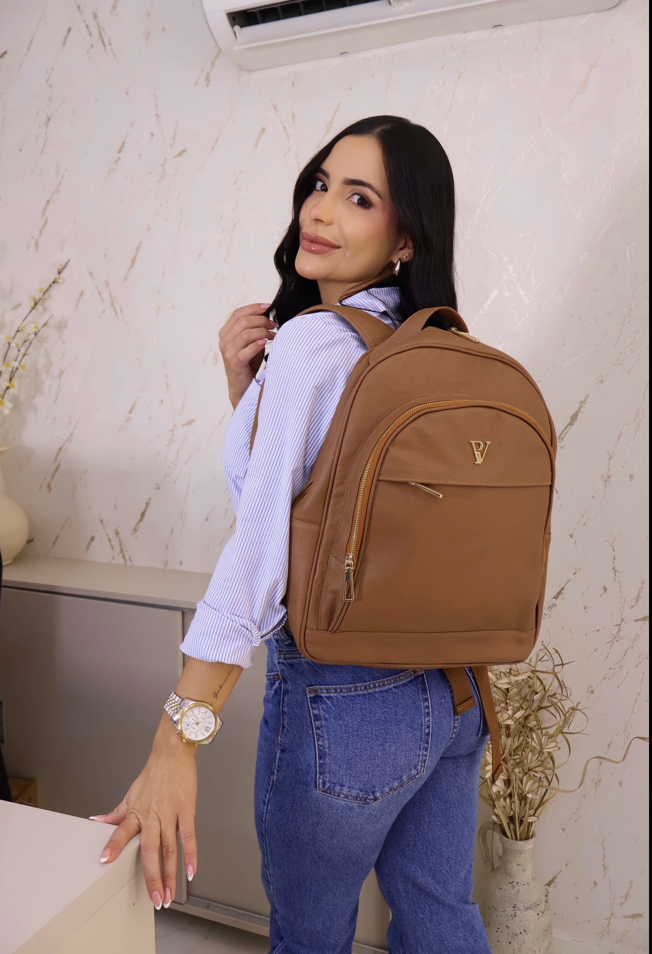 Morral Miel en cuero