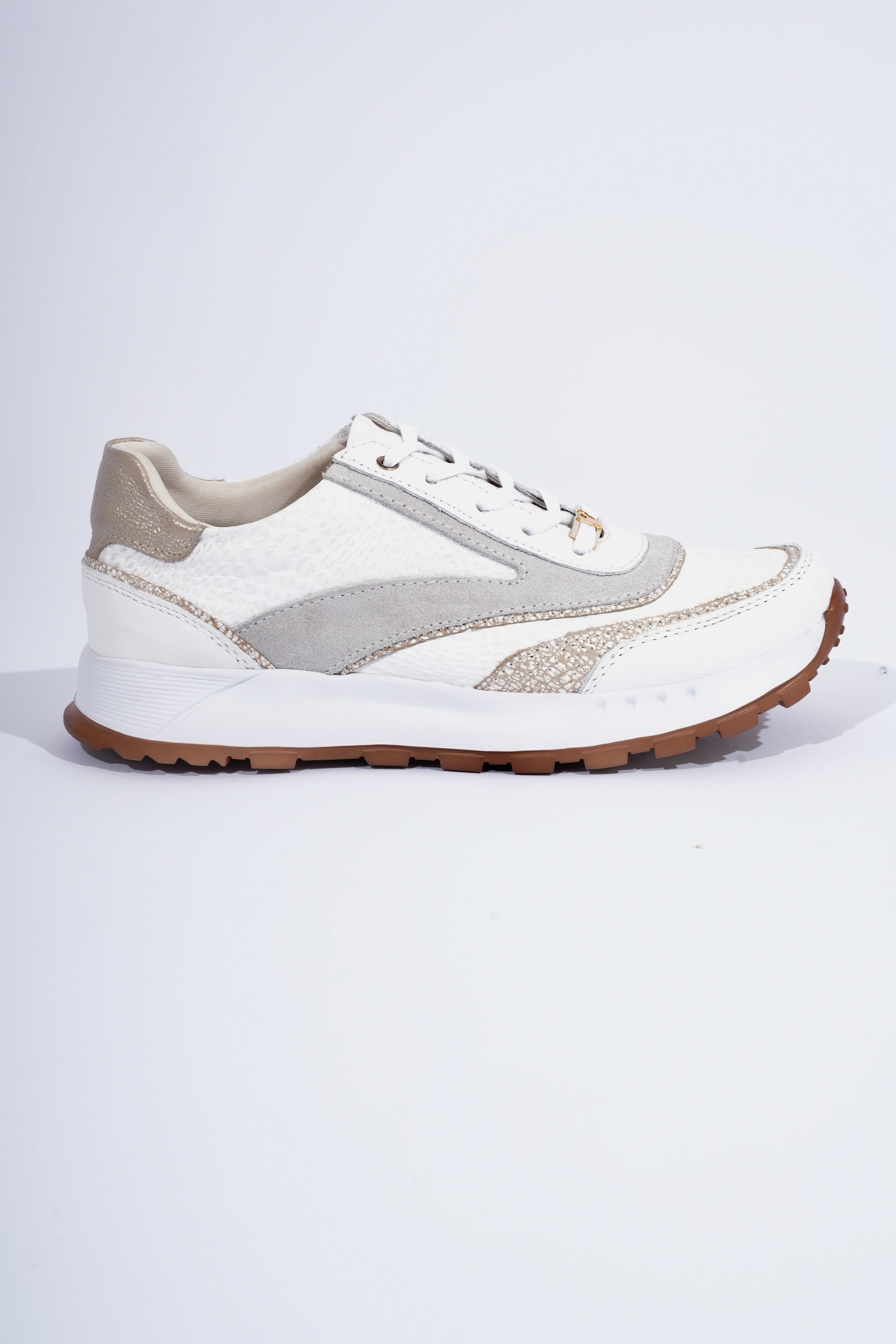 Bariloche Blanco Folia Danubio Tenis en Cuero