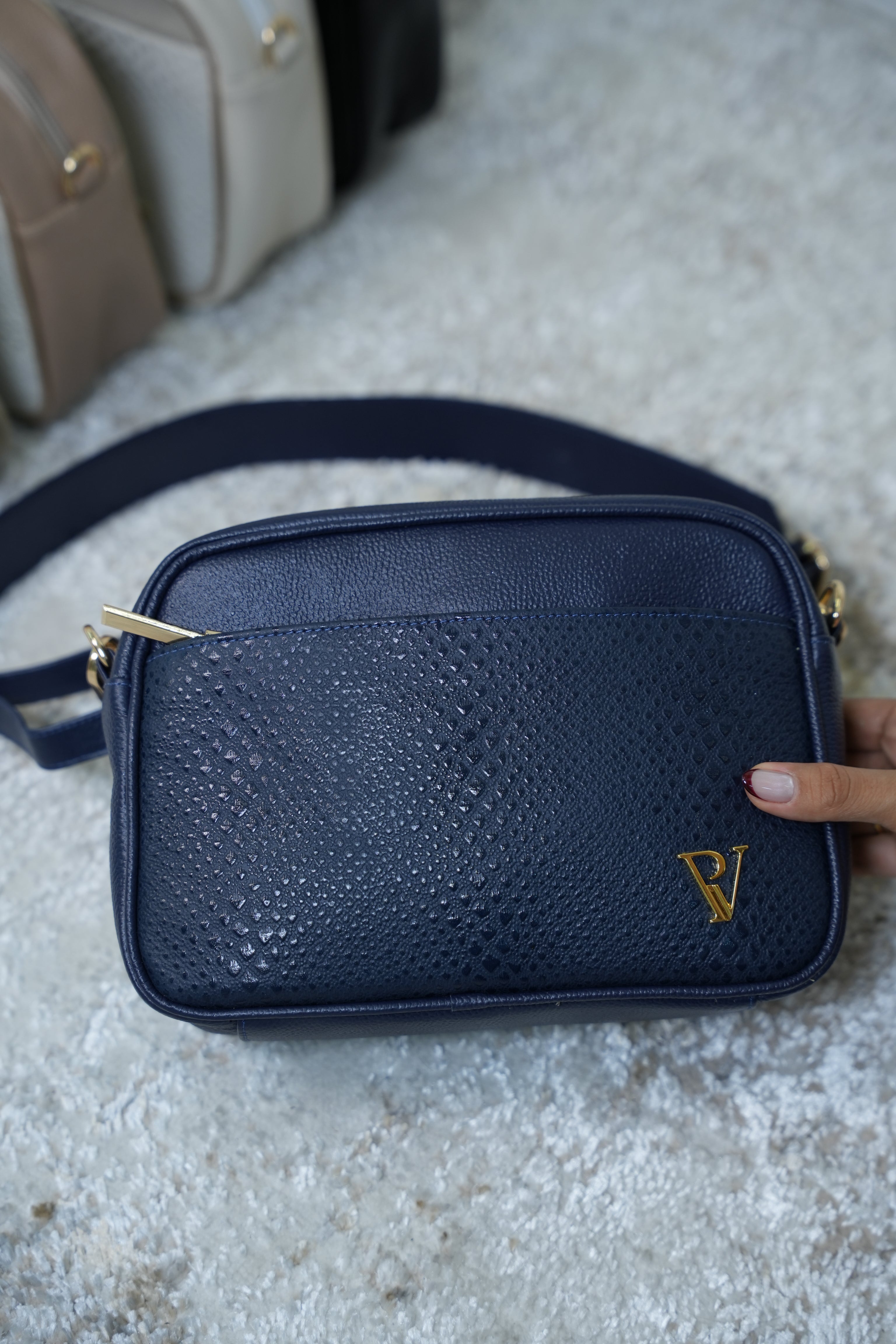 Bolso Emma Azul en Cuero