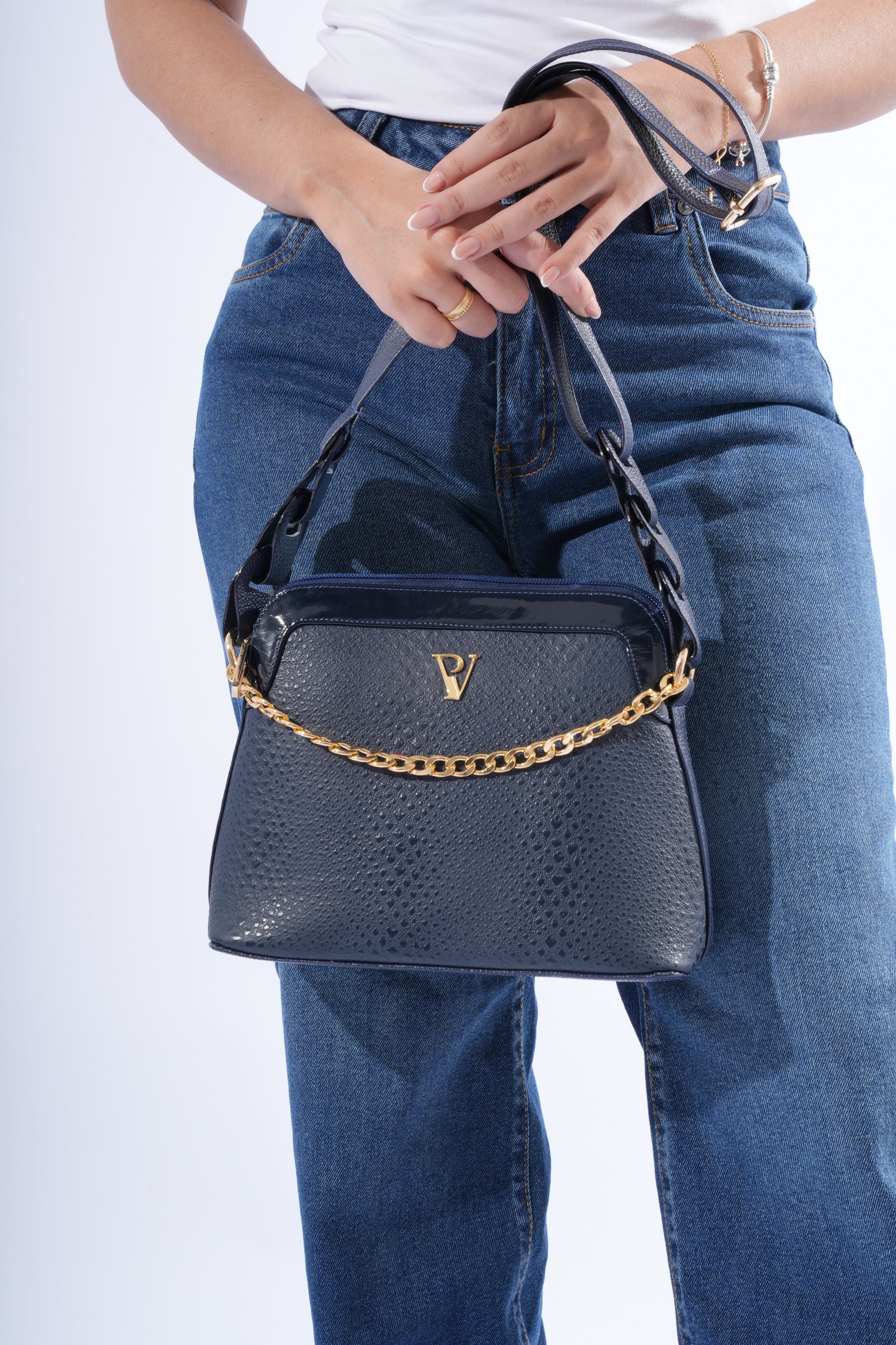 Bolso Zara Azul en Cuero