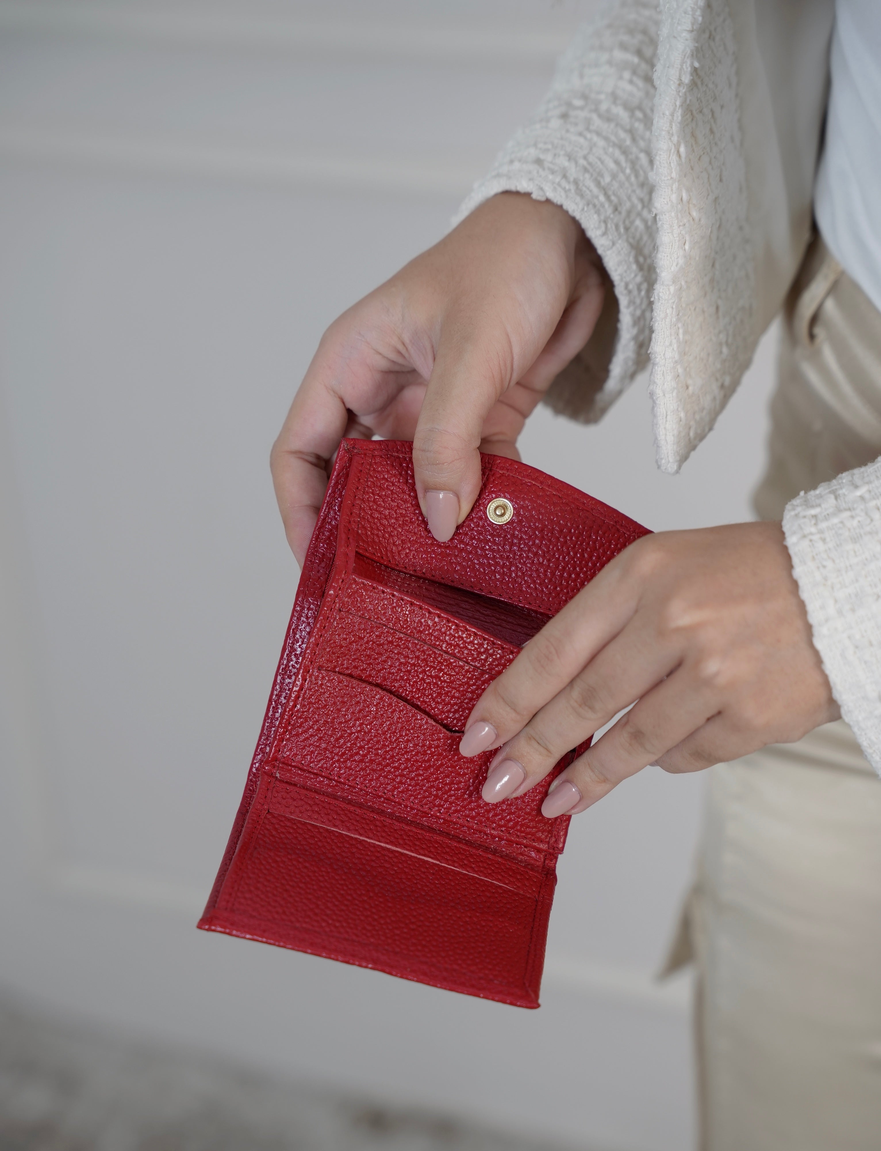 Billetera Mini Roja en Cuero Paula Vélez