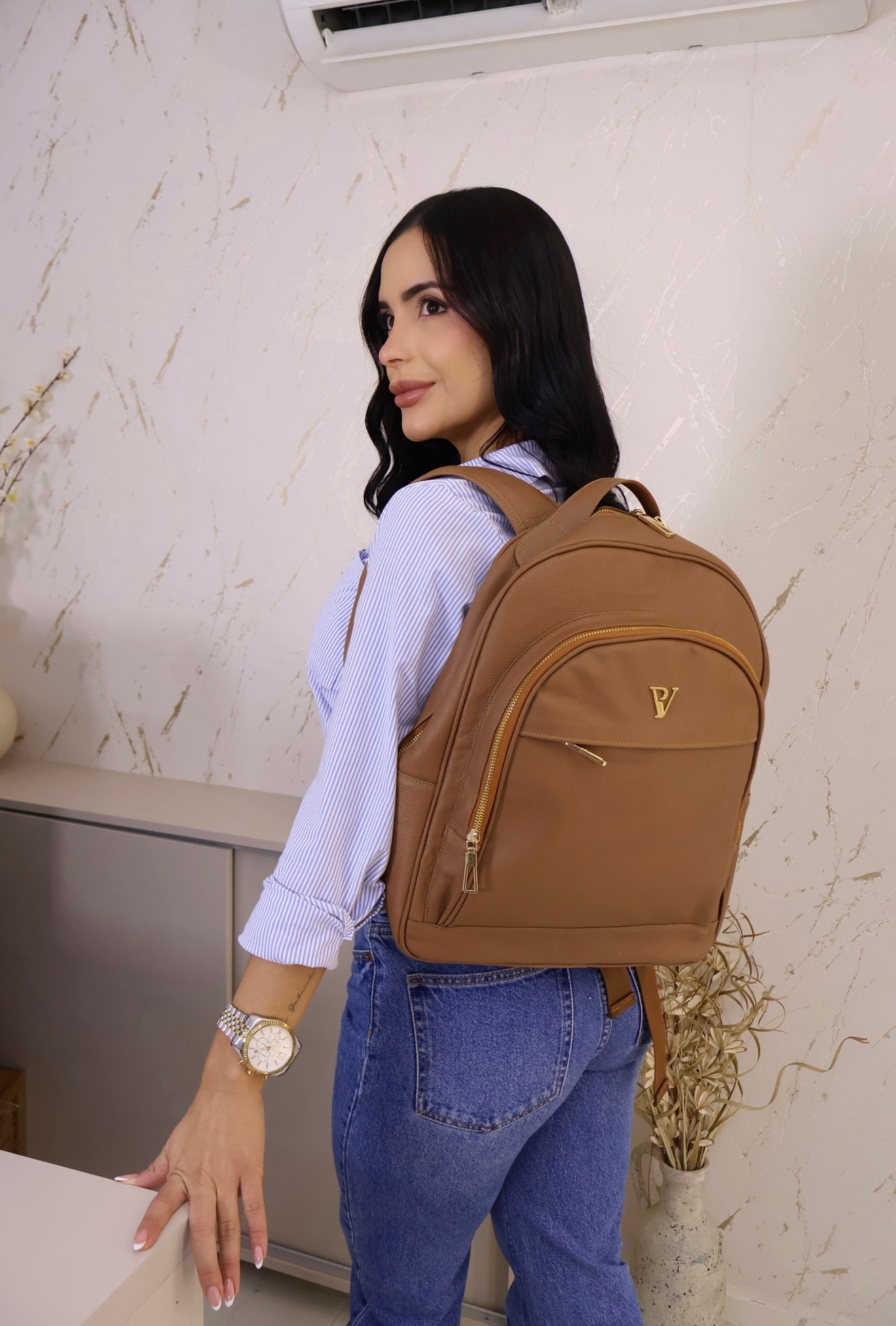 Morral Miel en cuero
