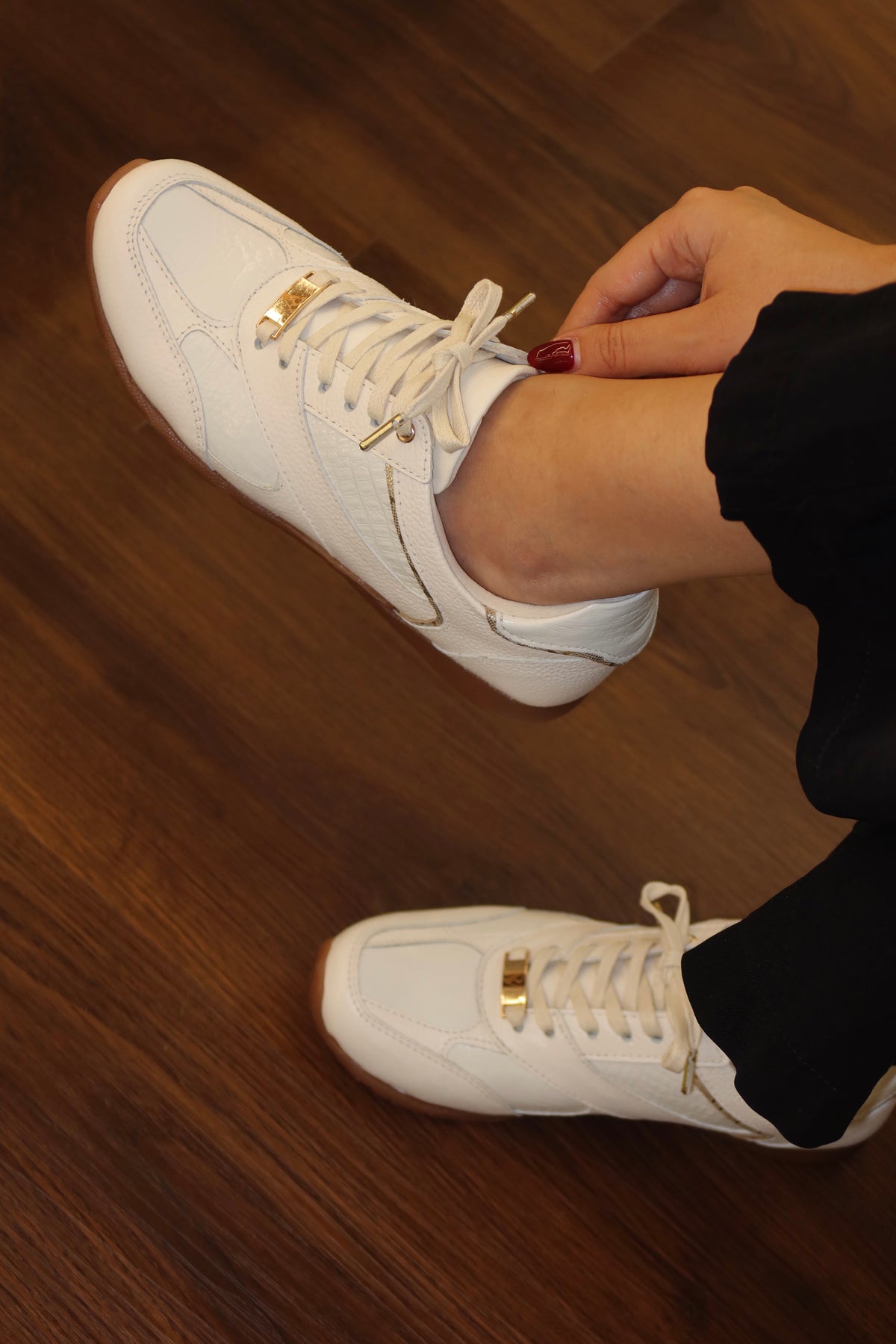 Tenis Boreal Marfil Miu en Cuero - Paula Vélez
