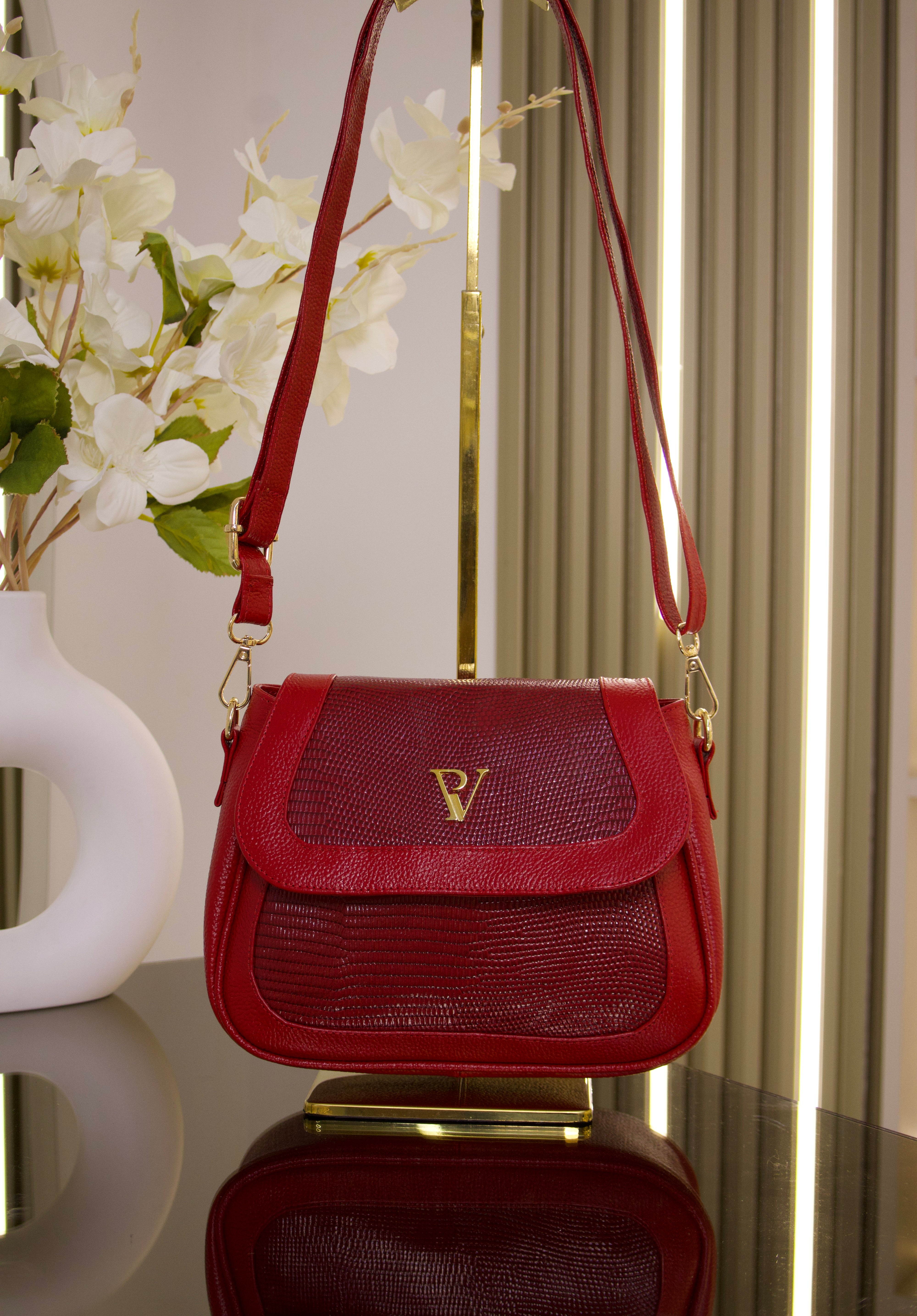 Bolso Siena en cuero Rojo