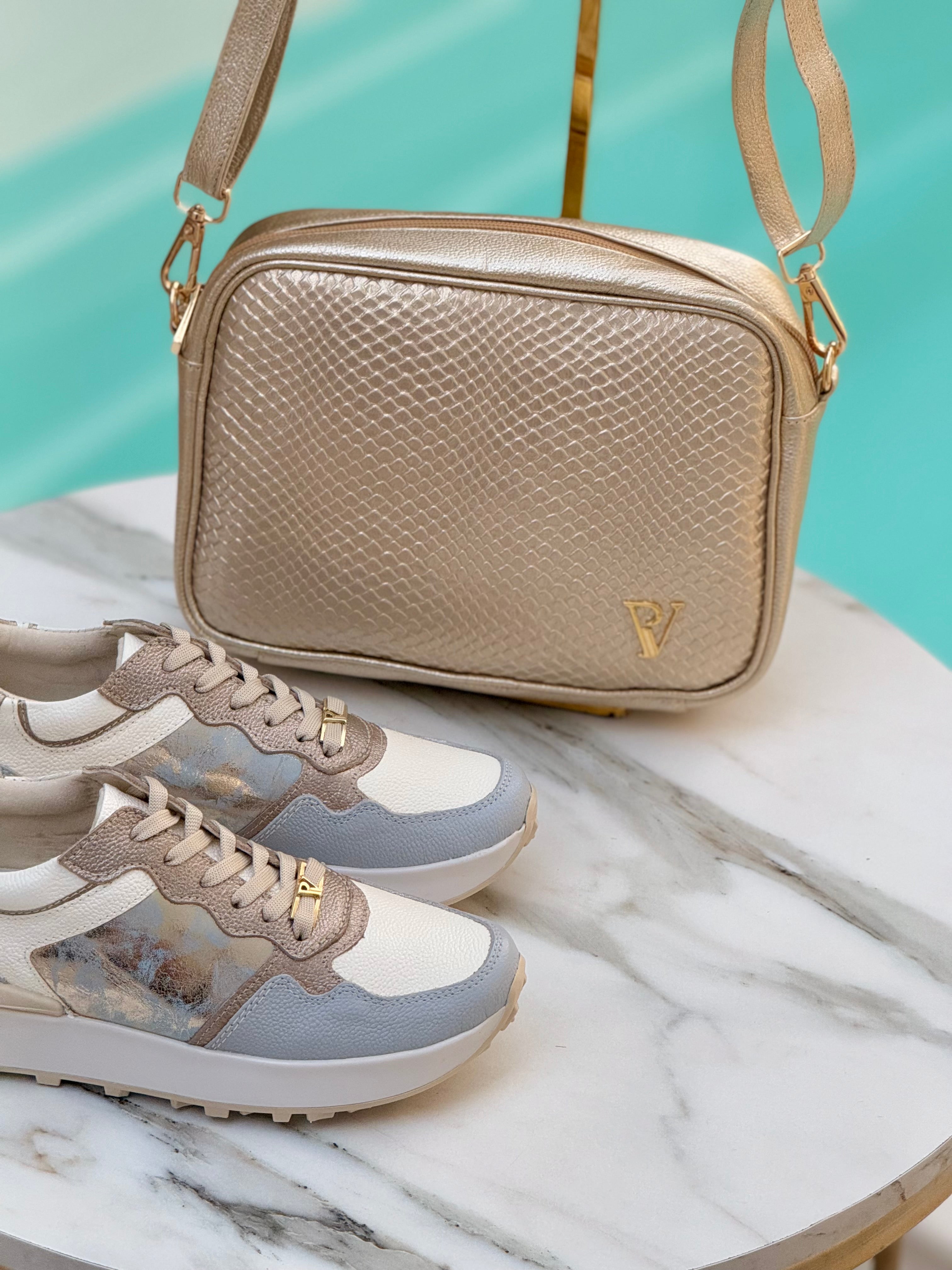 Tenis de cuero Paris baby champan