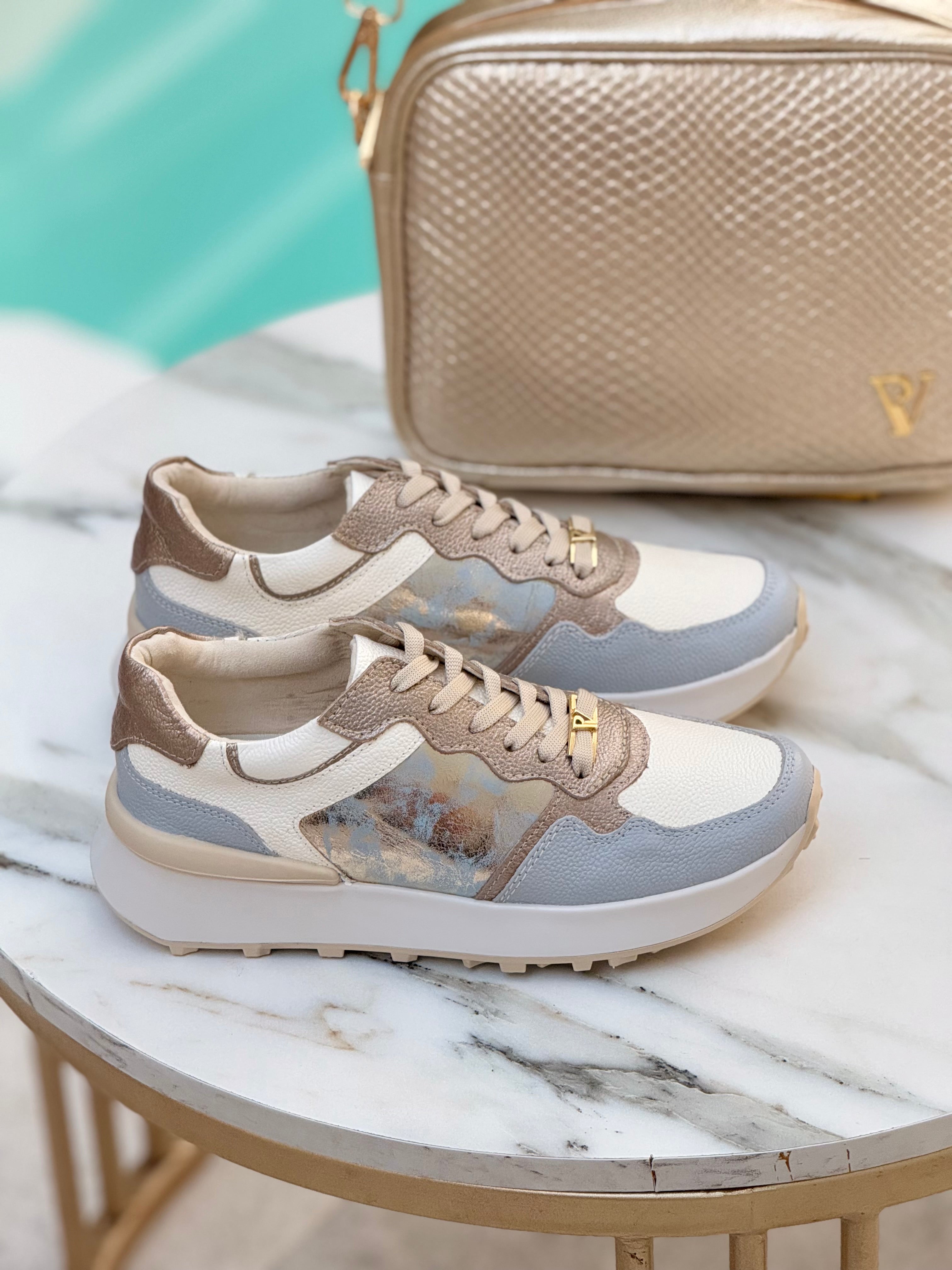 Tenis de cuero Paris baby champan