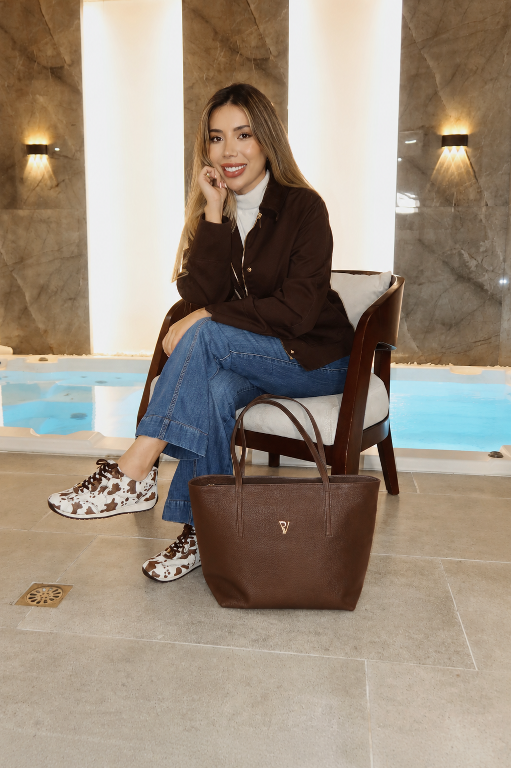Bolso Antonia en cuero café - Paula Vélez