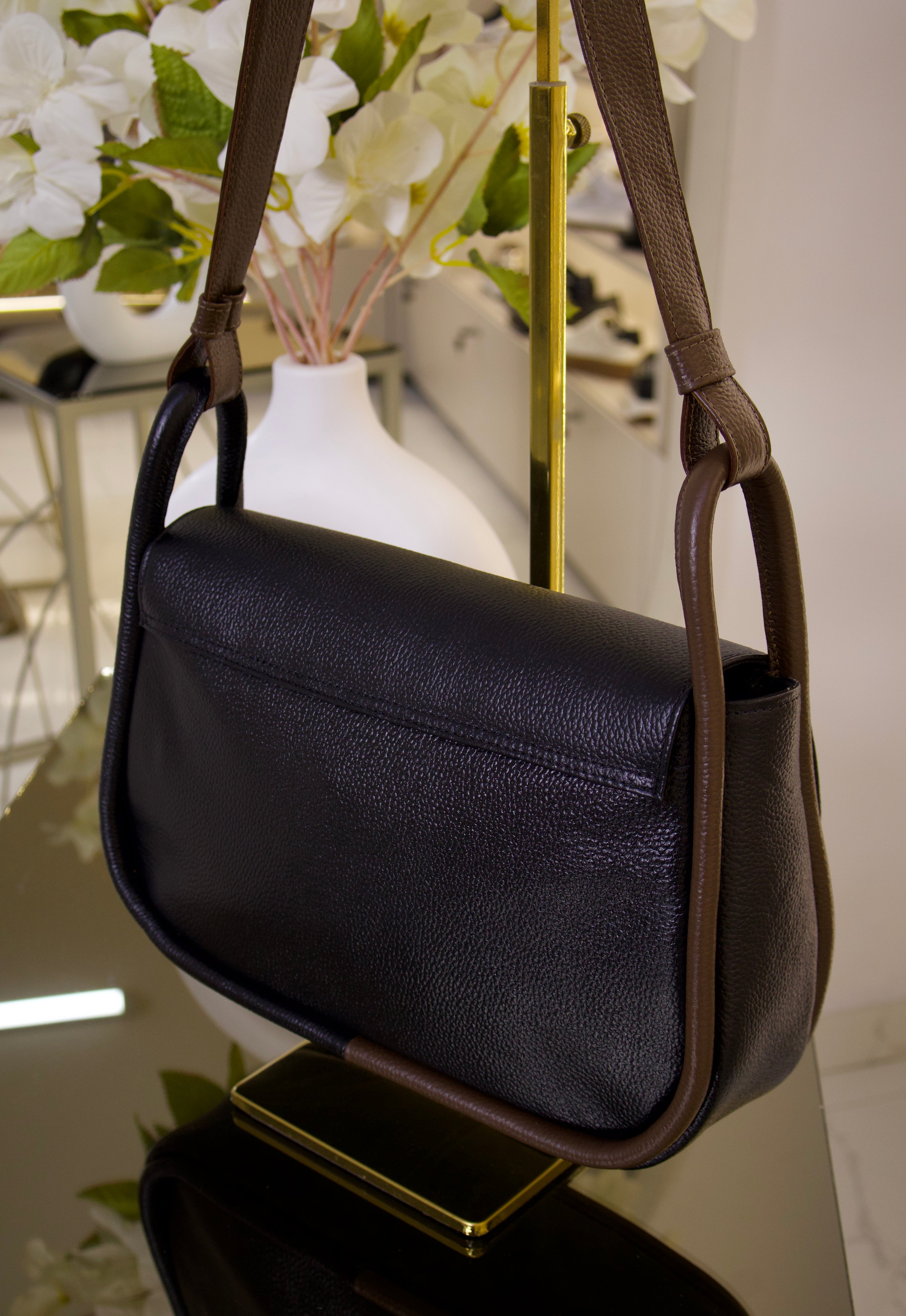 Bolso Anastasia Cafe x negro en cuero