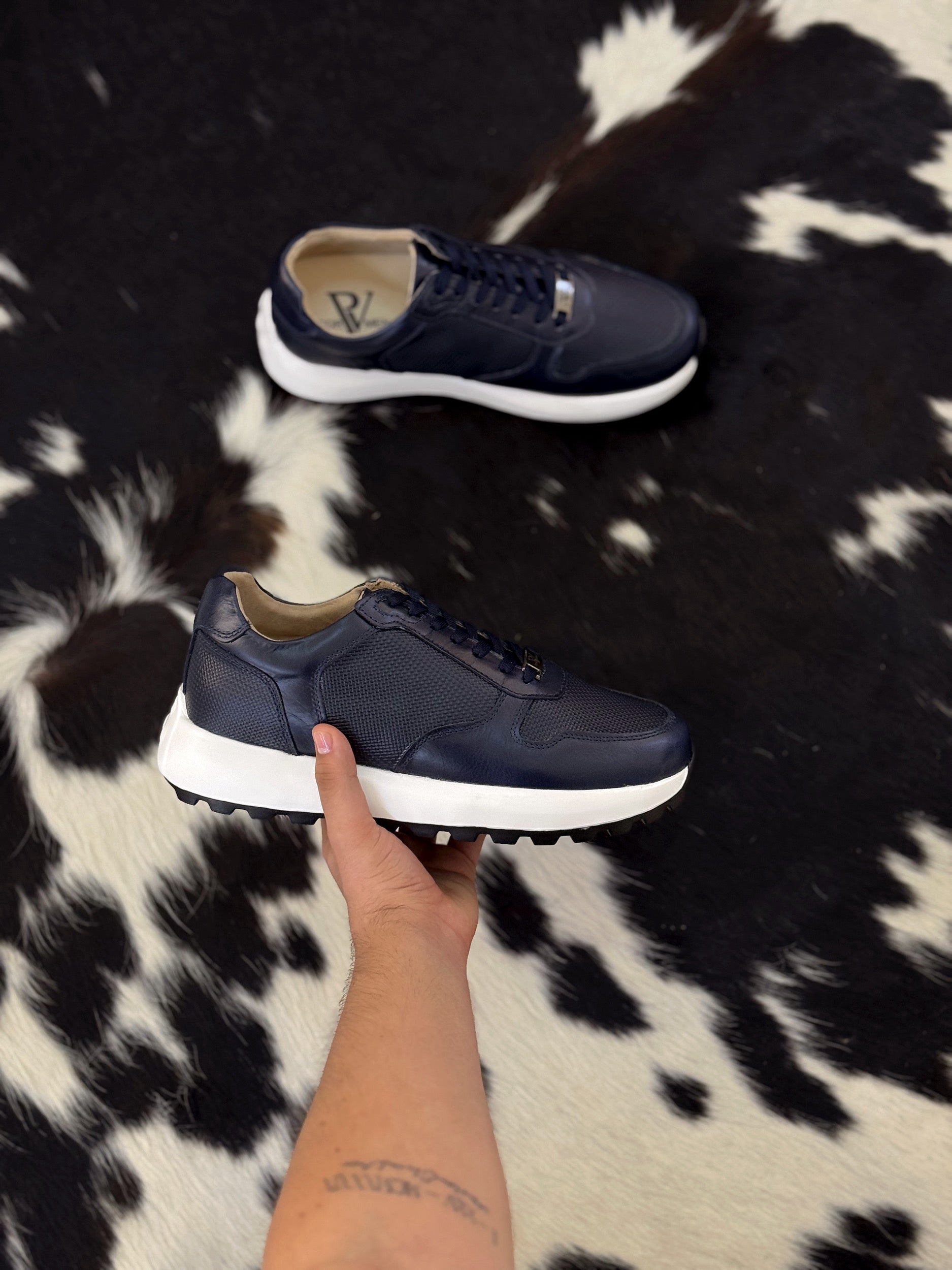 Tenis de cuero Dante Azul Birhat