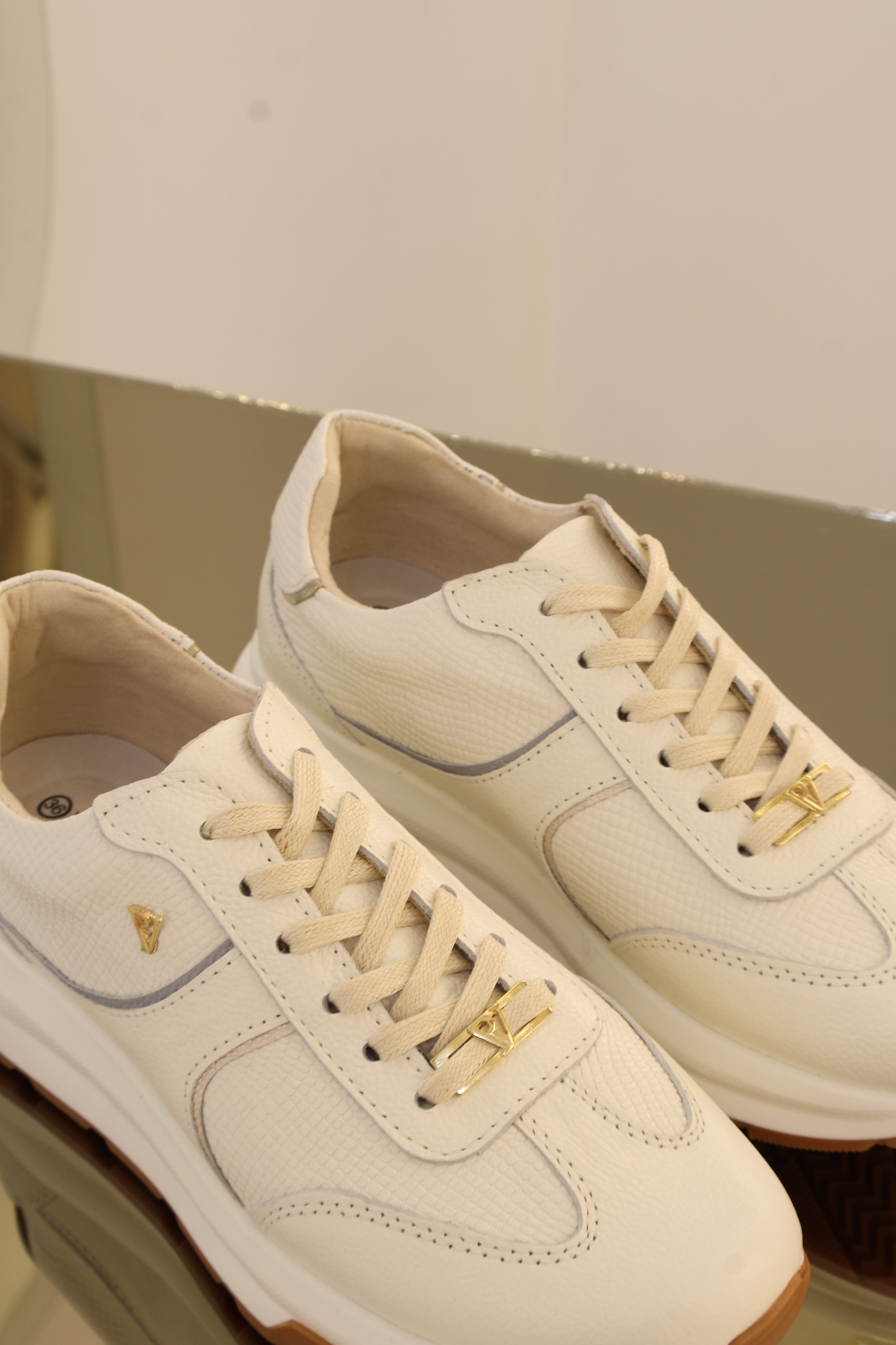Tenis Milan Talco x Rosa/Baby en cuero
