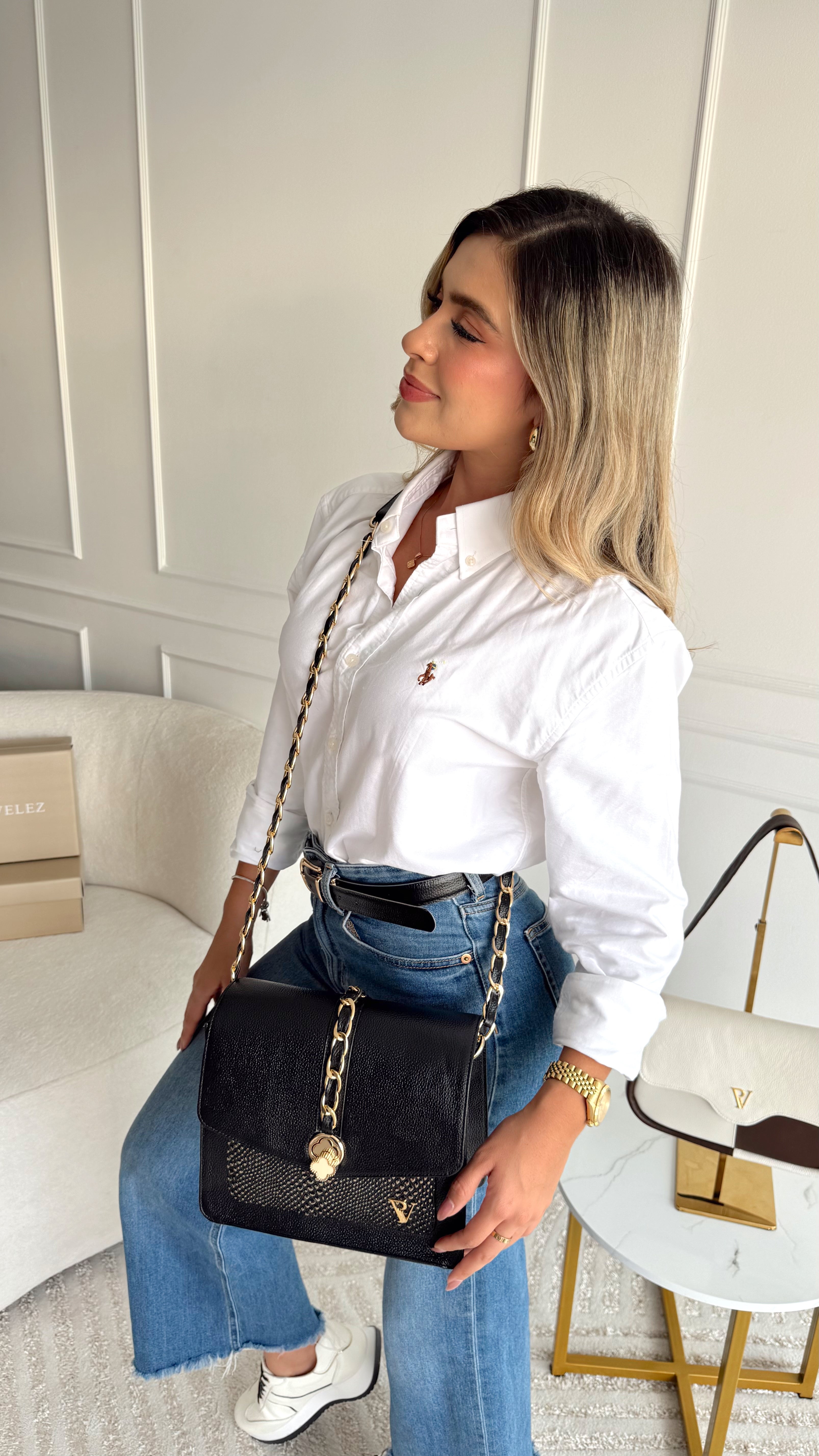 Bolso en cuero Sophie Negro