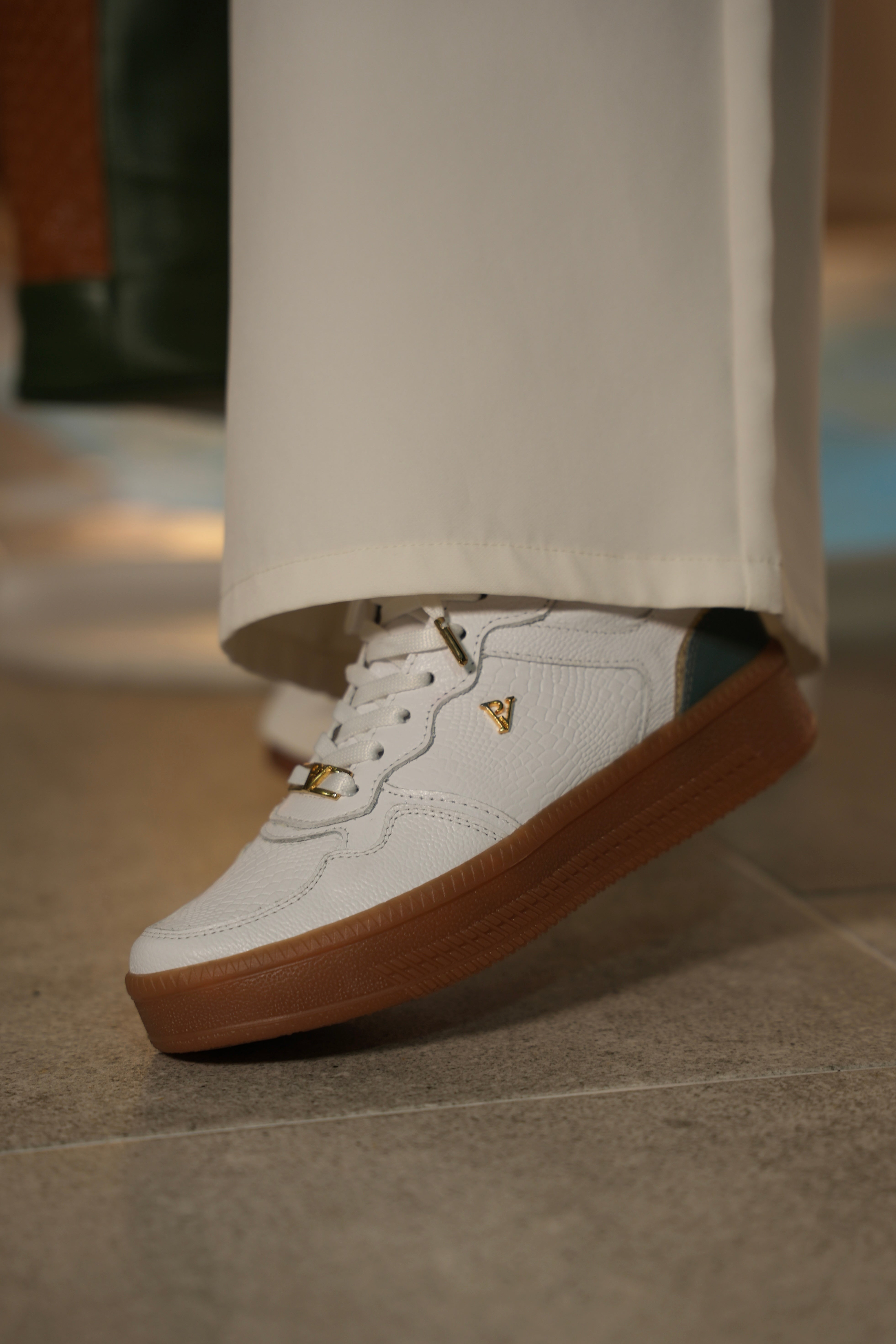 Tenis paris blanco agave en cuero