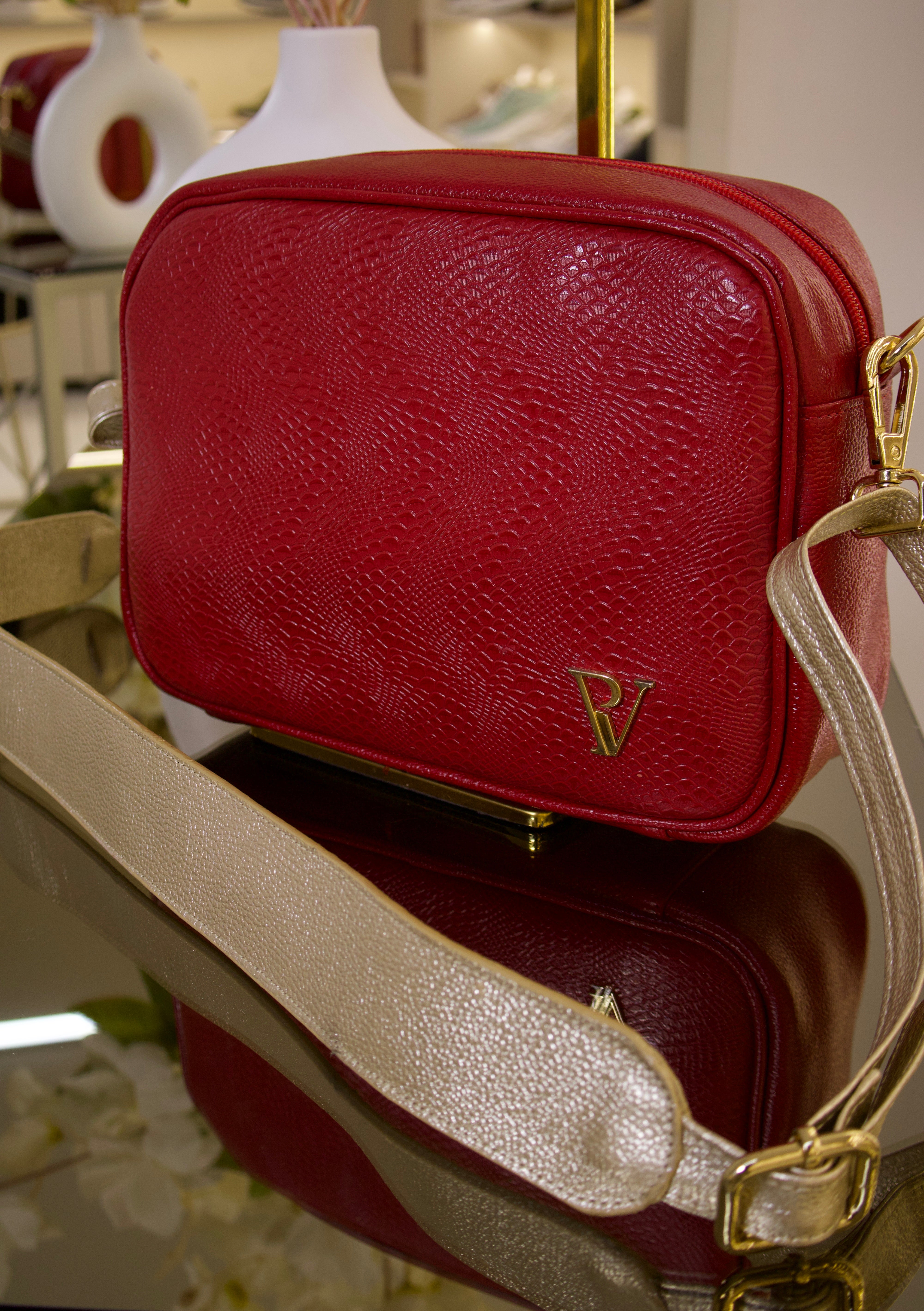 Bolso emma en cuero Rojo