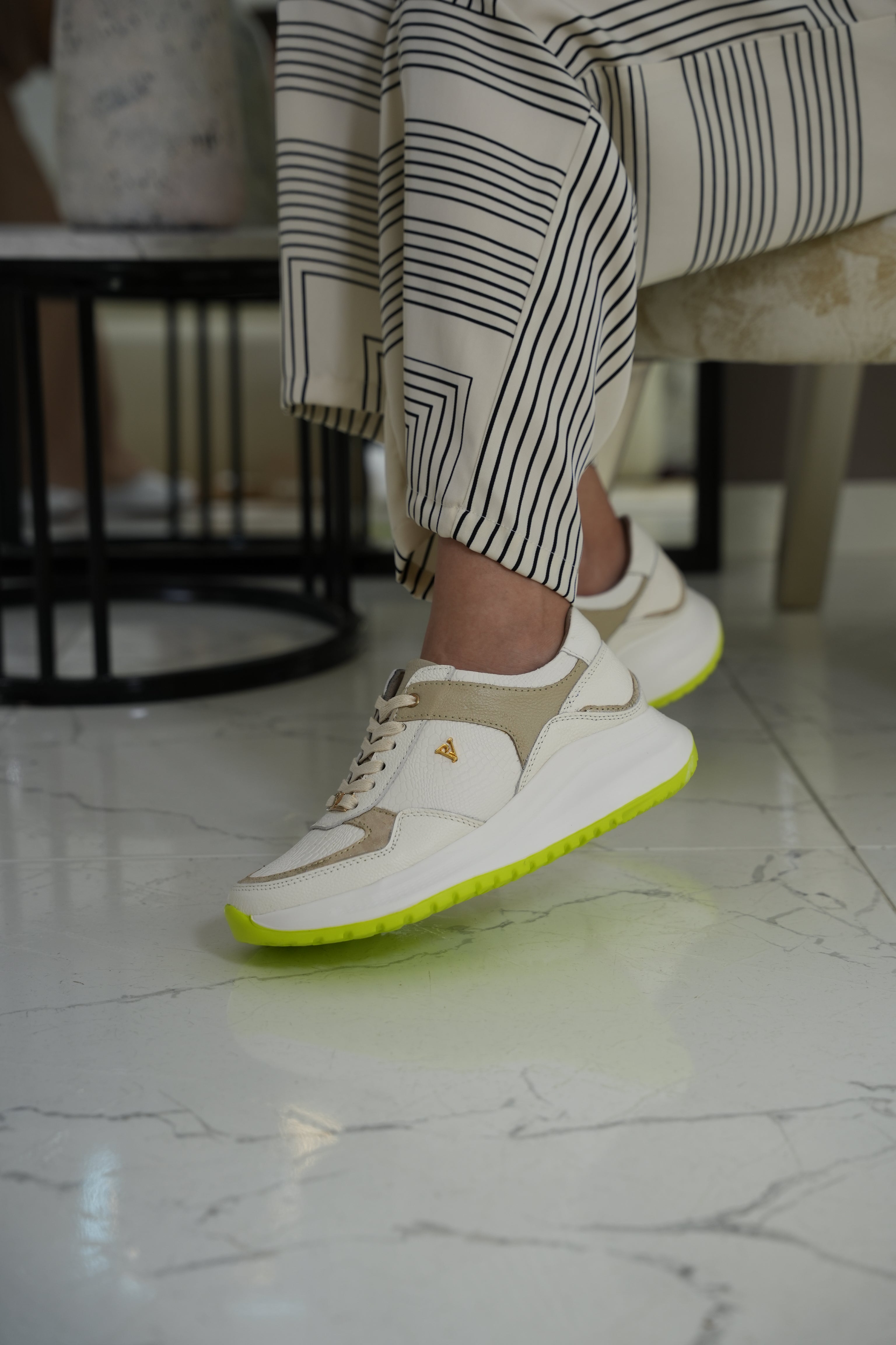 Tenis denver Talco folia neon SAVAGE en cuero