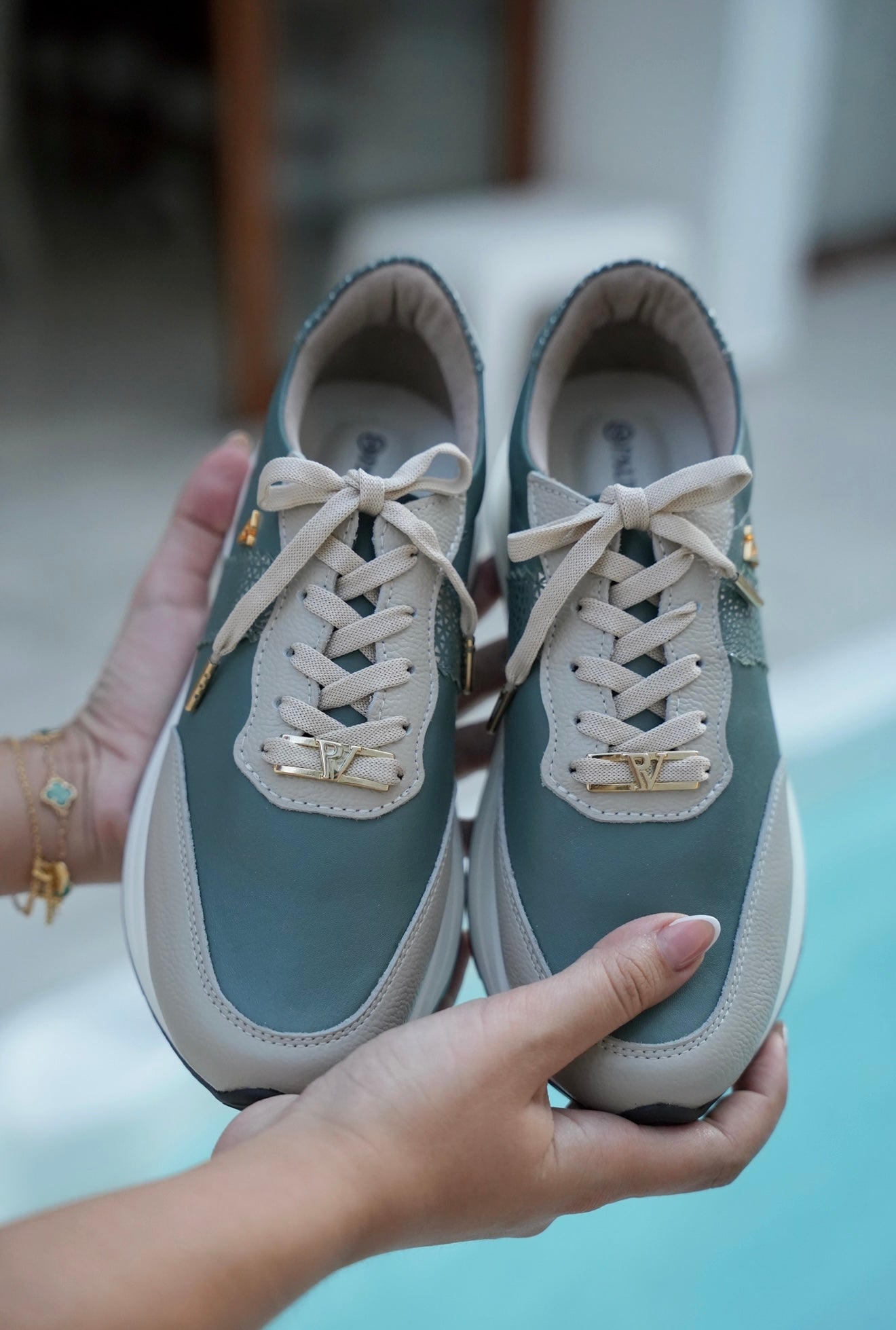 Tenis oso agave náutico en cuero