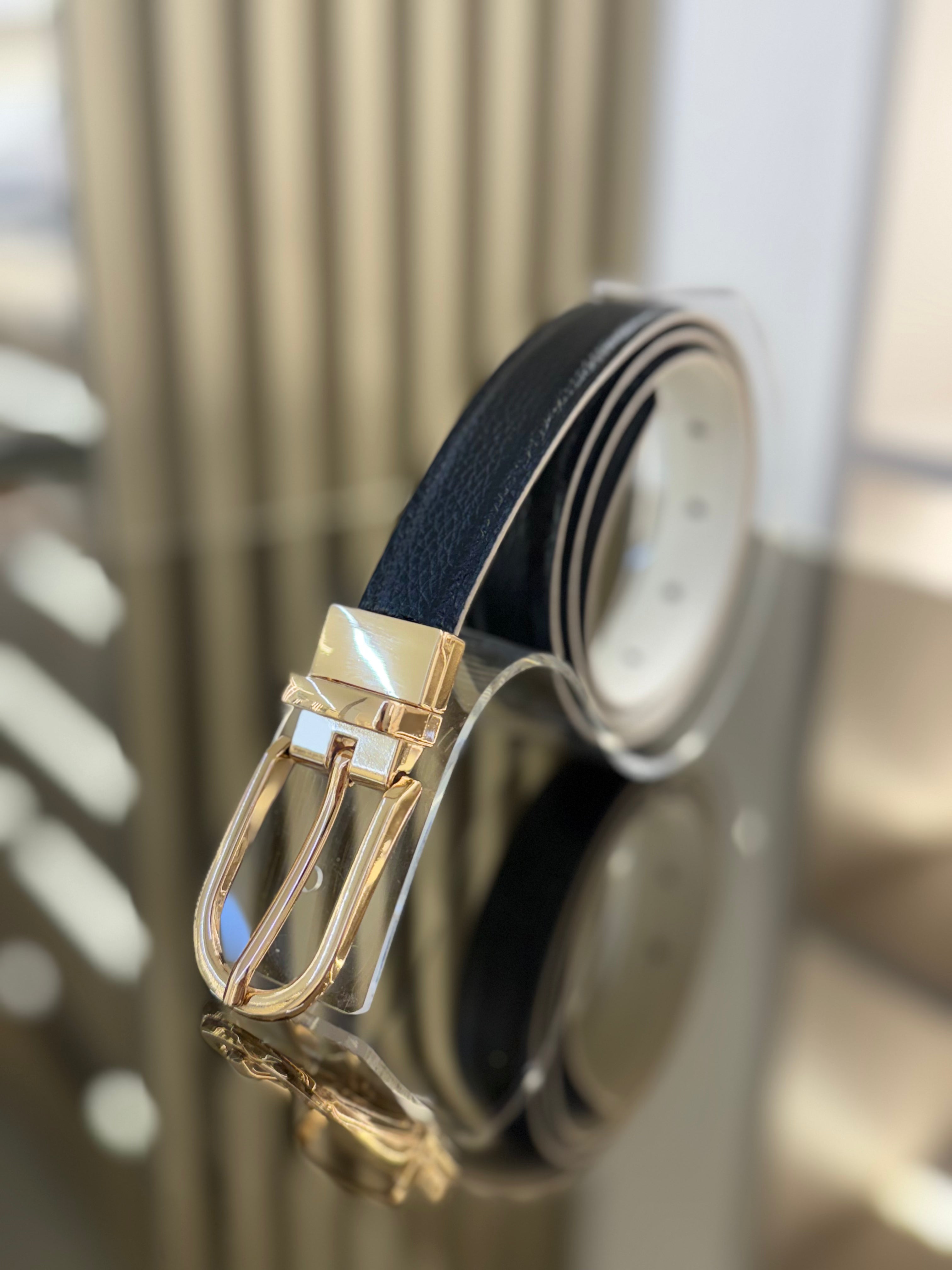 Cinturón doble faz negro avena