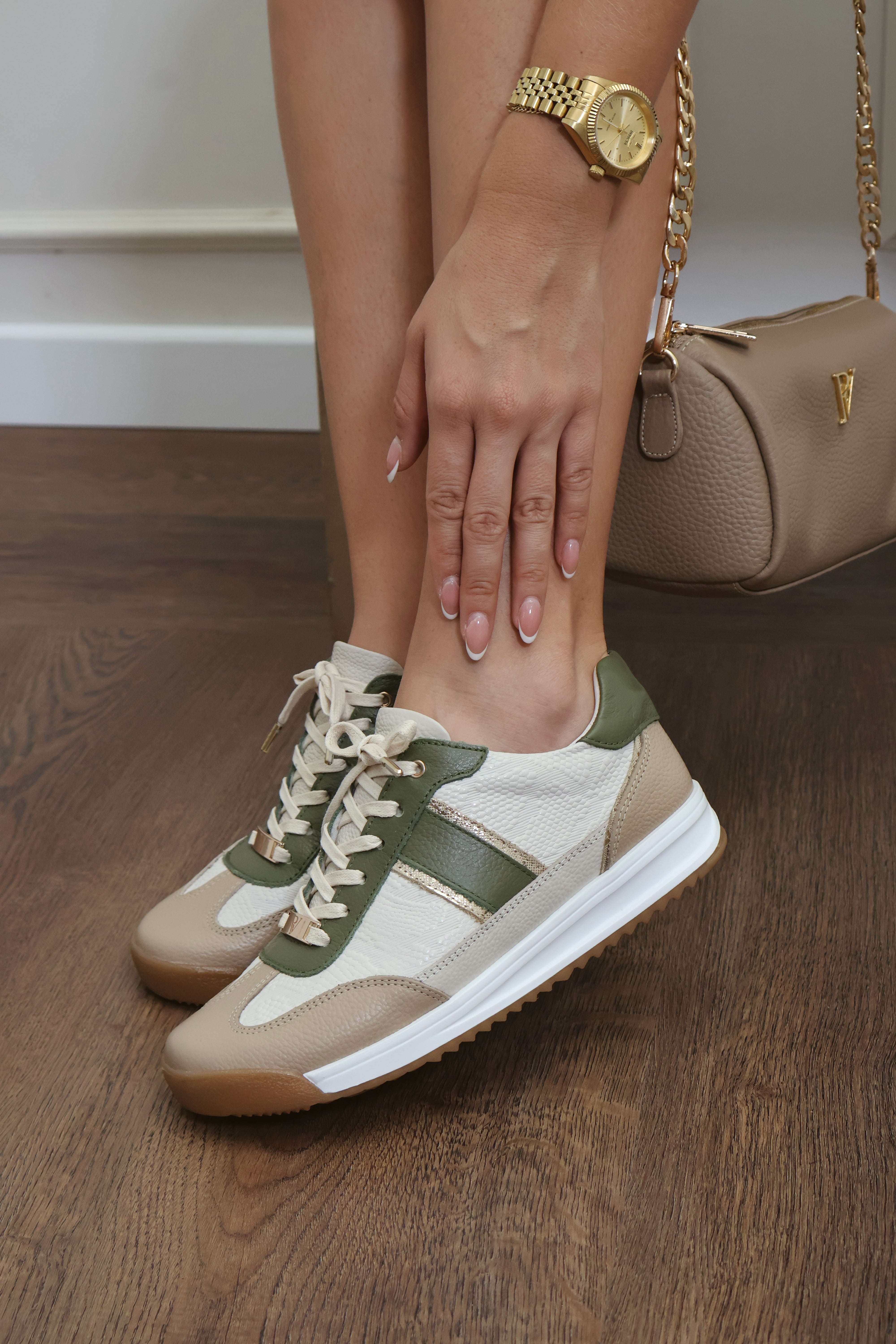 Tenis Milán Taupe Verde SL