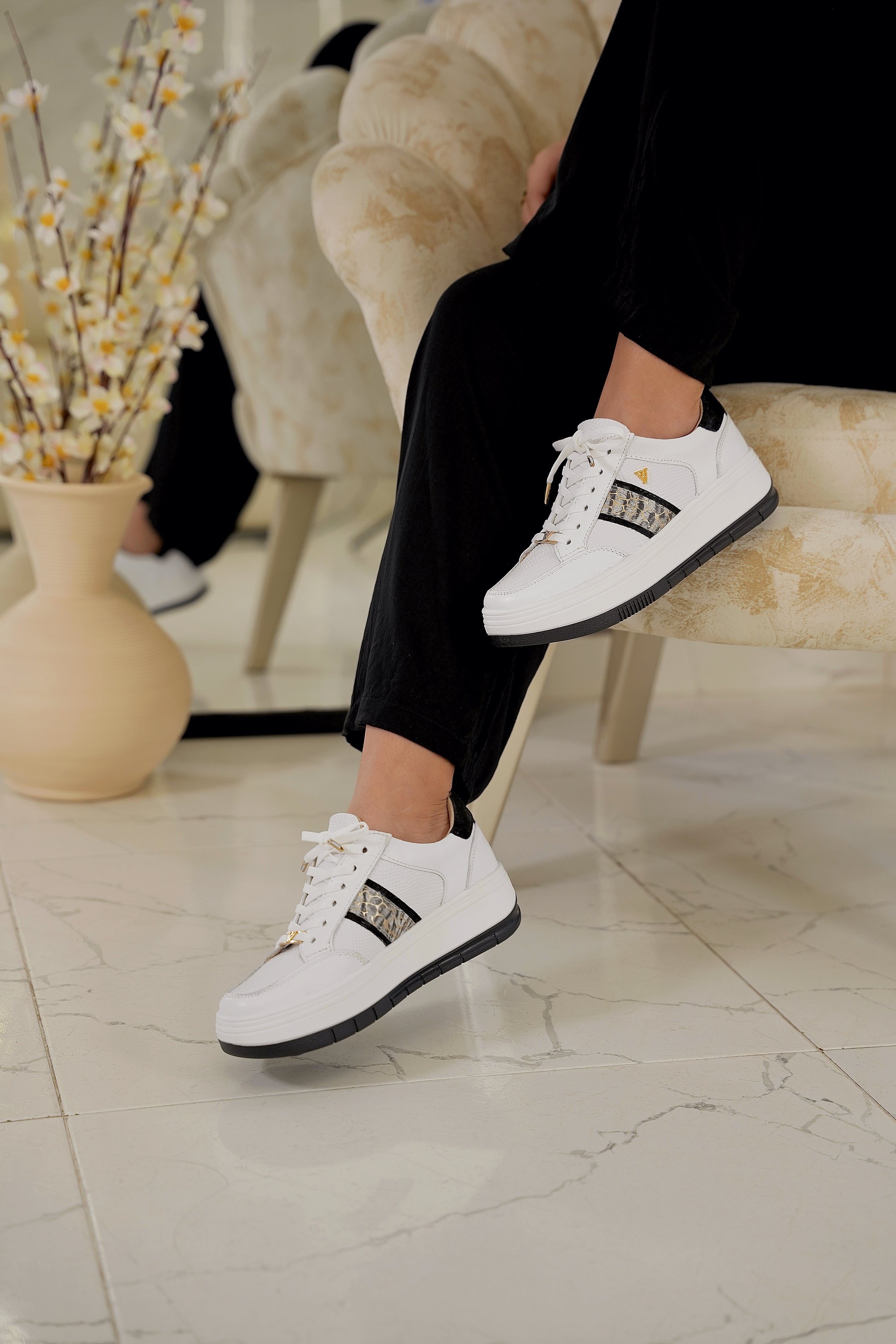 Tenis Aspen Blanco en cuero