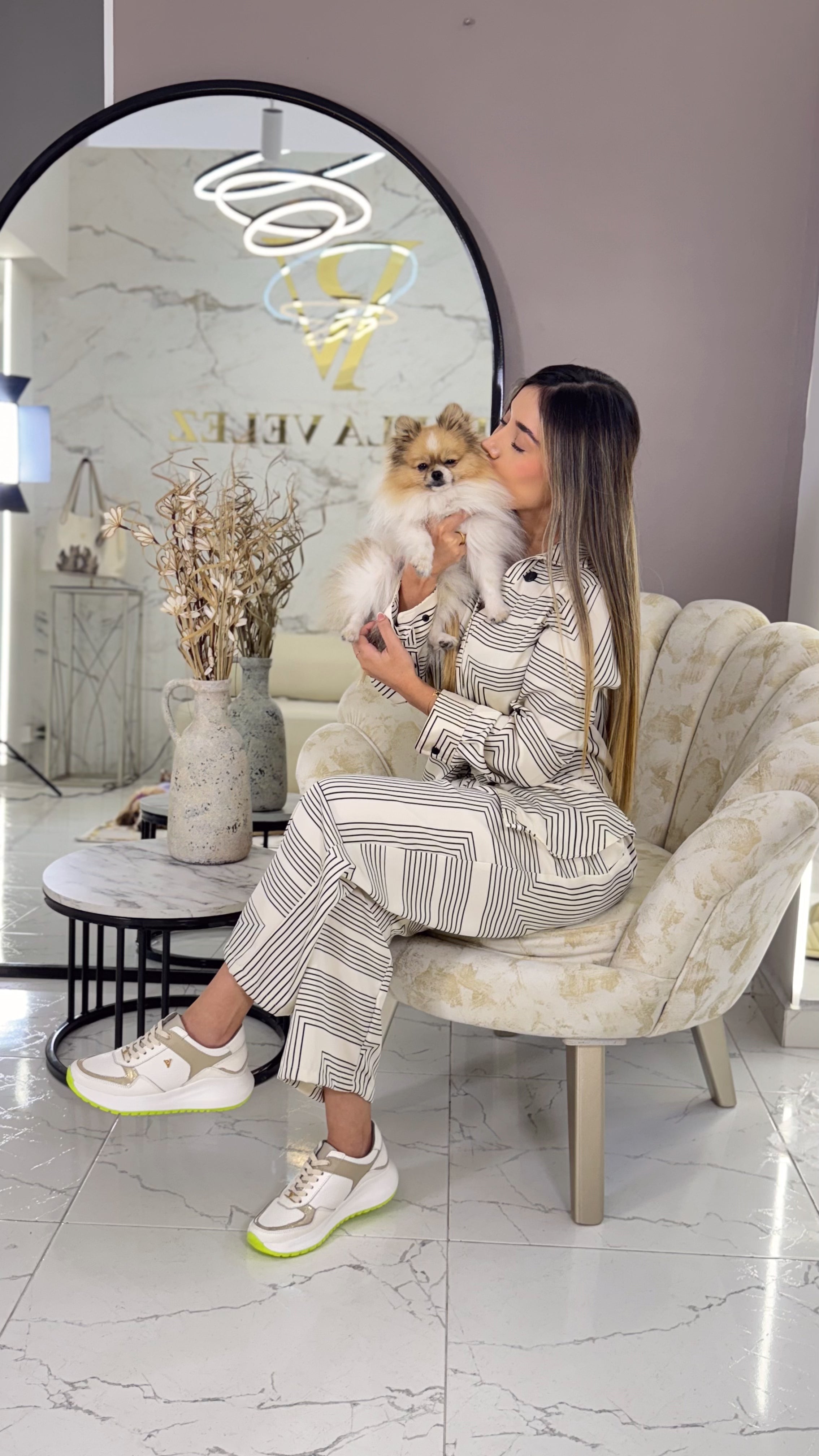 Tenis denver Talco folia neon SAVAGE en cuero