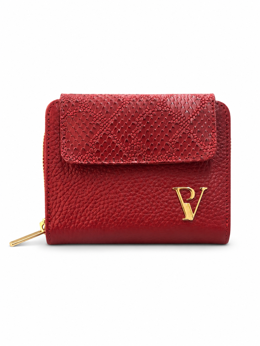 Billetera Roja en Cuero Paula Vélez
