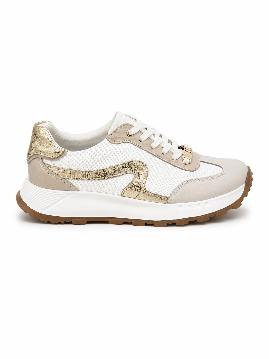 Tenis Aurora Talco / Oro en Cuero