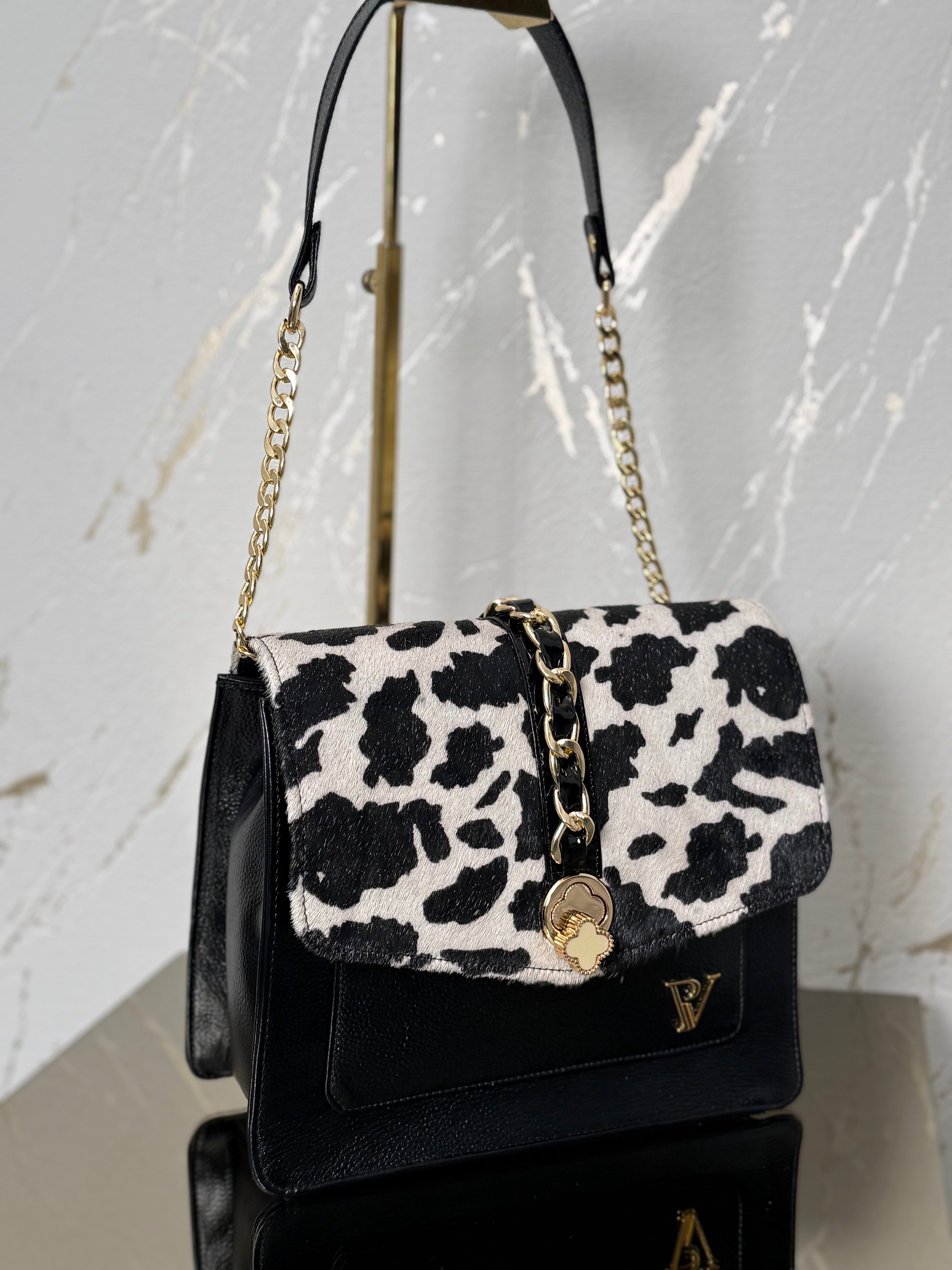 Bolso en cuero Sophie Negro Vaquita