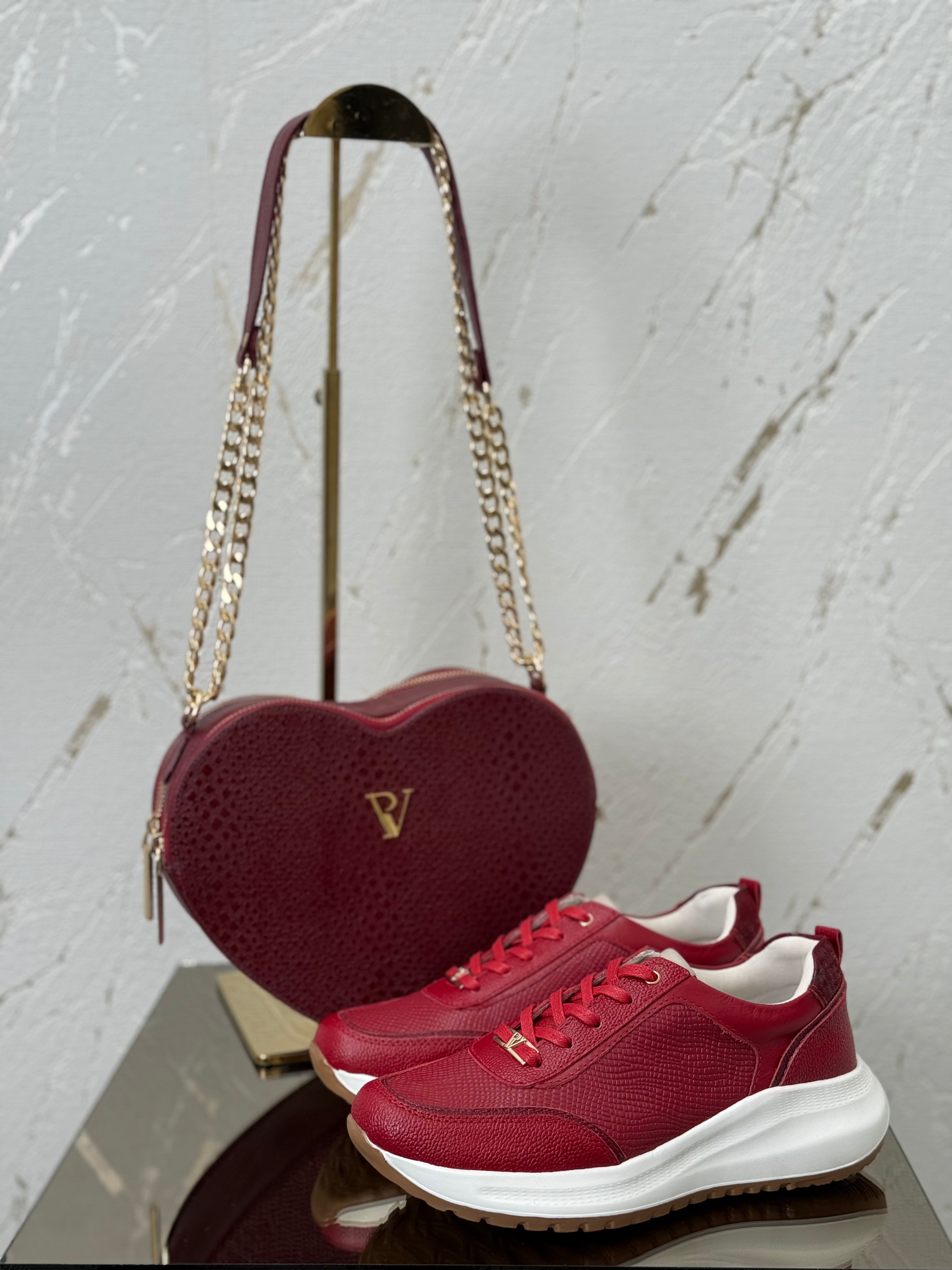 Tenis Origen Rojo en Cuero