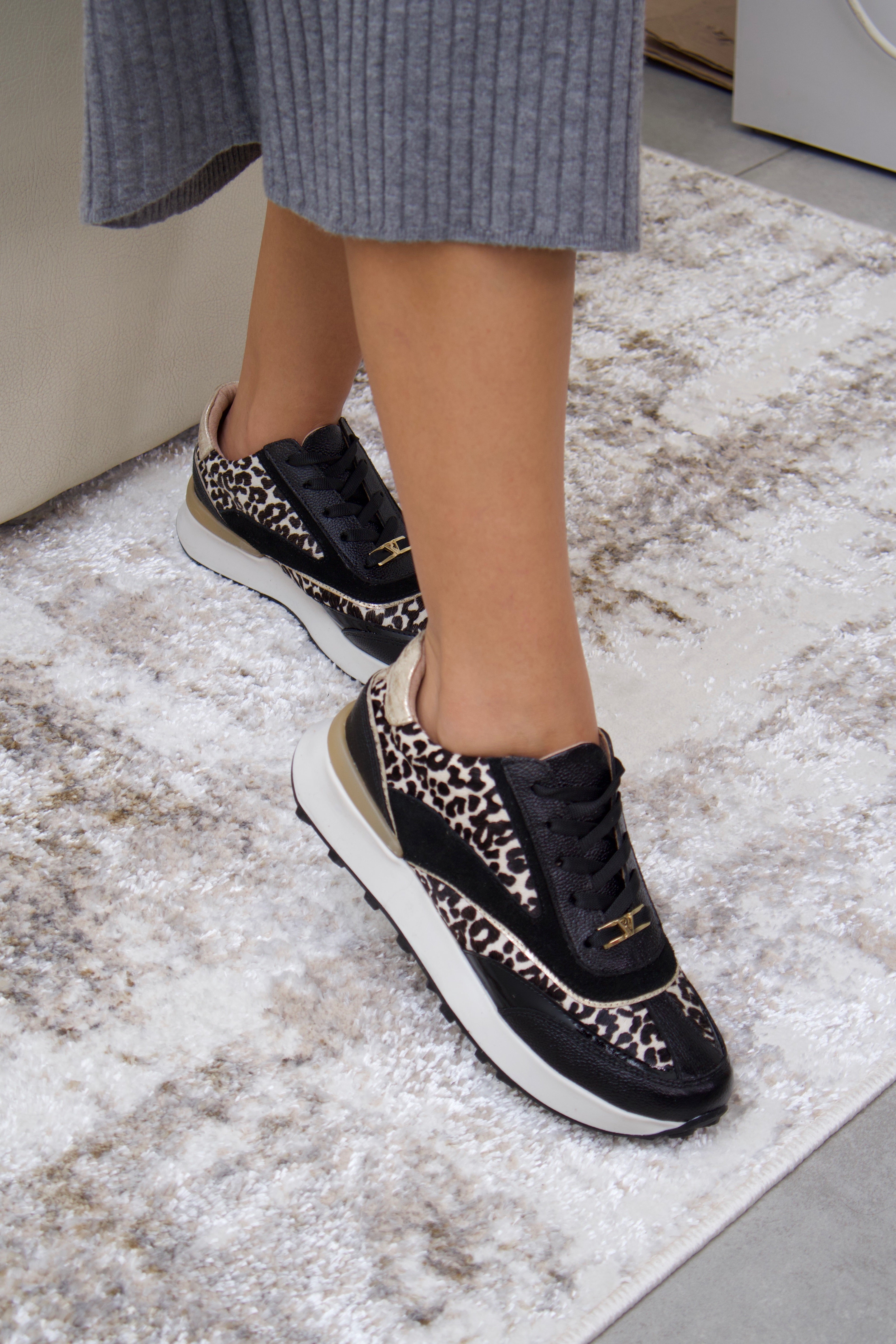 Tenis de cuero Bariloche Negro Folia luxury
