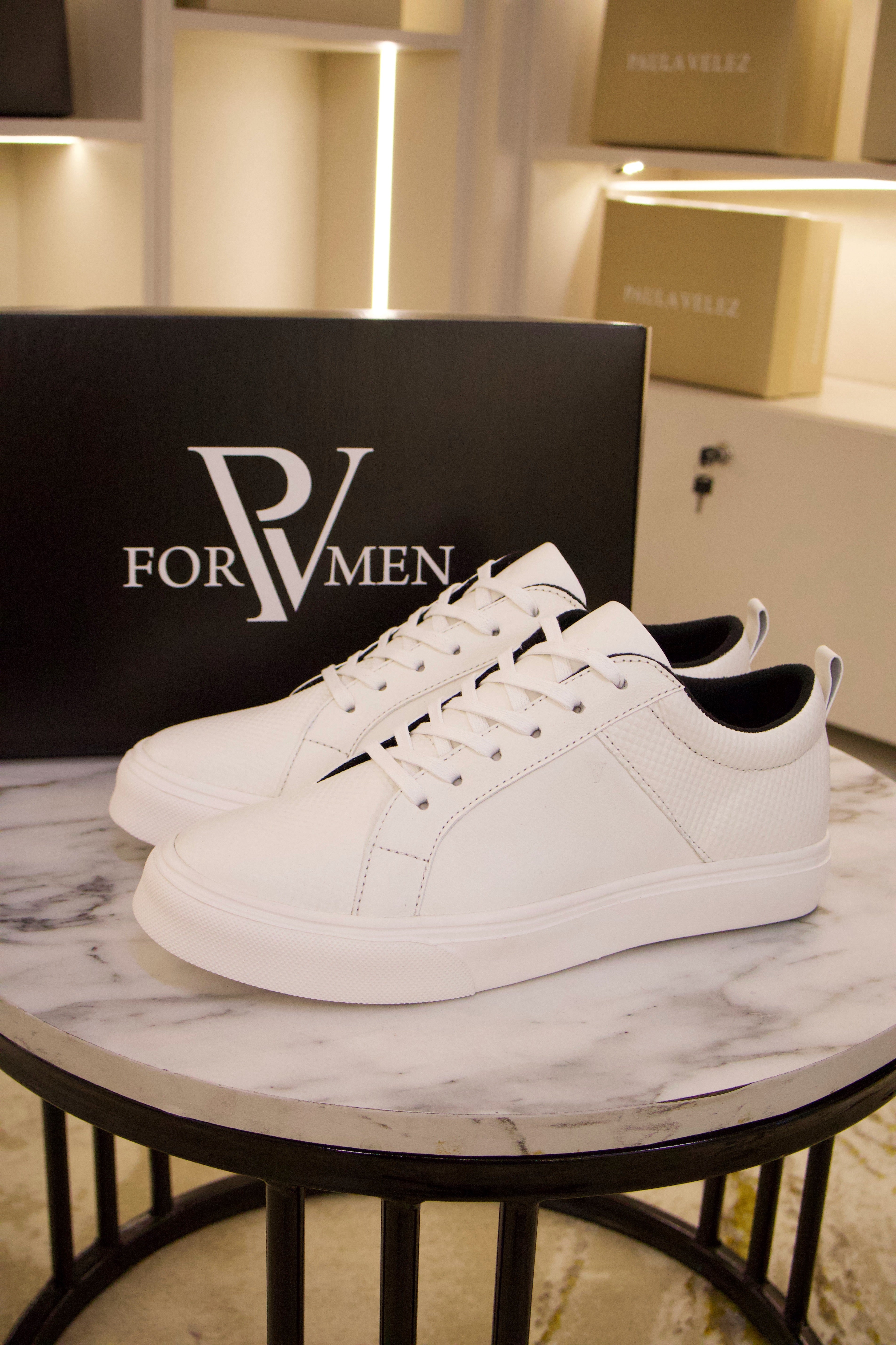 Tenis Cooper en cuero Blanco