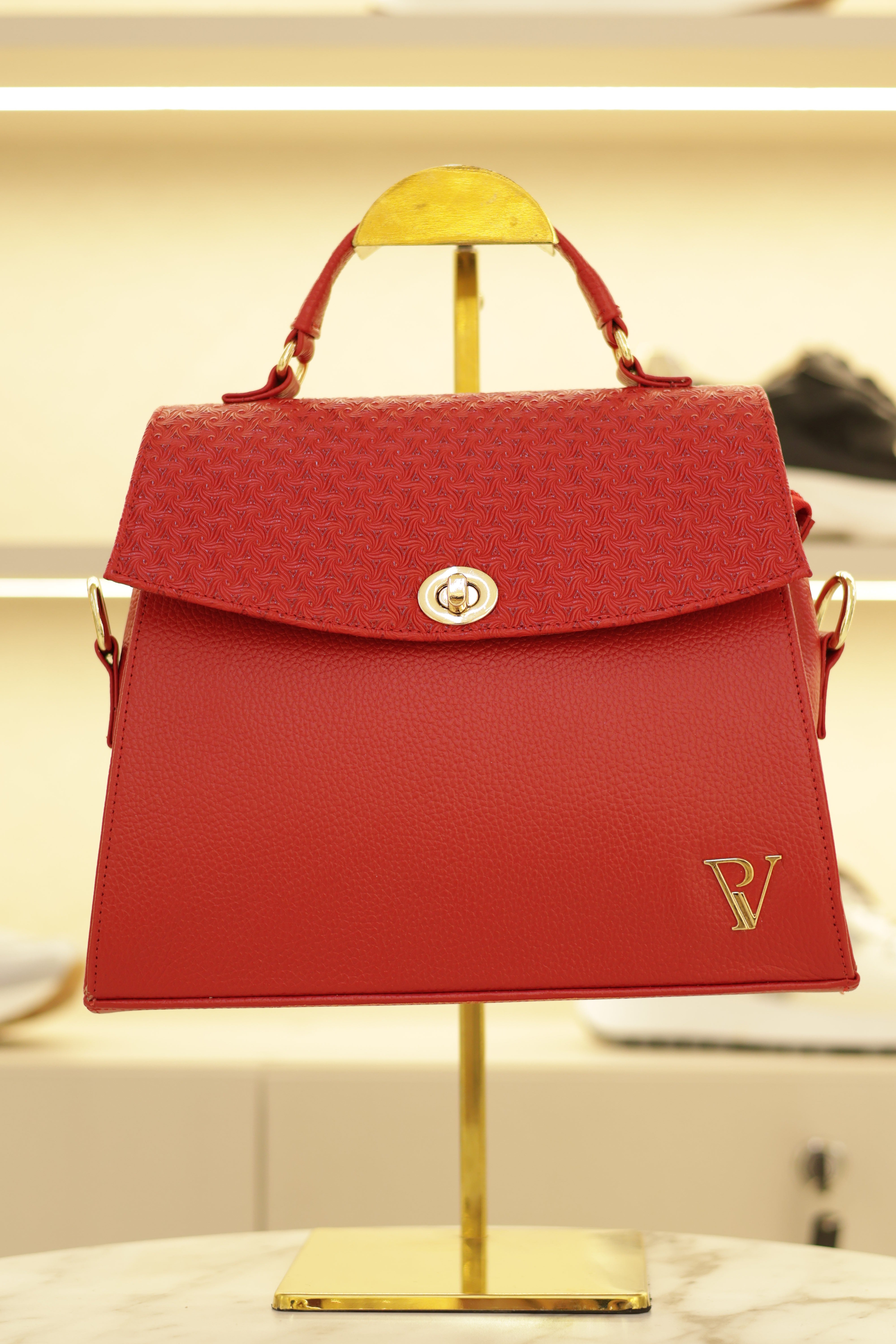 Bolso de cuero rojo ck