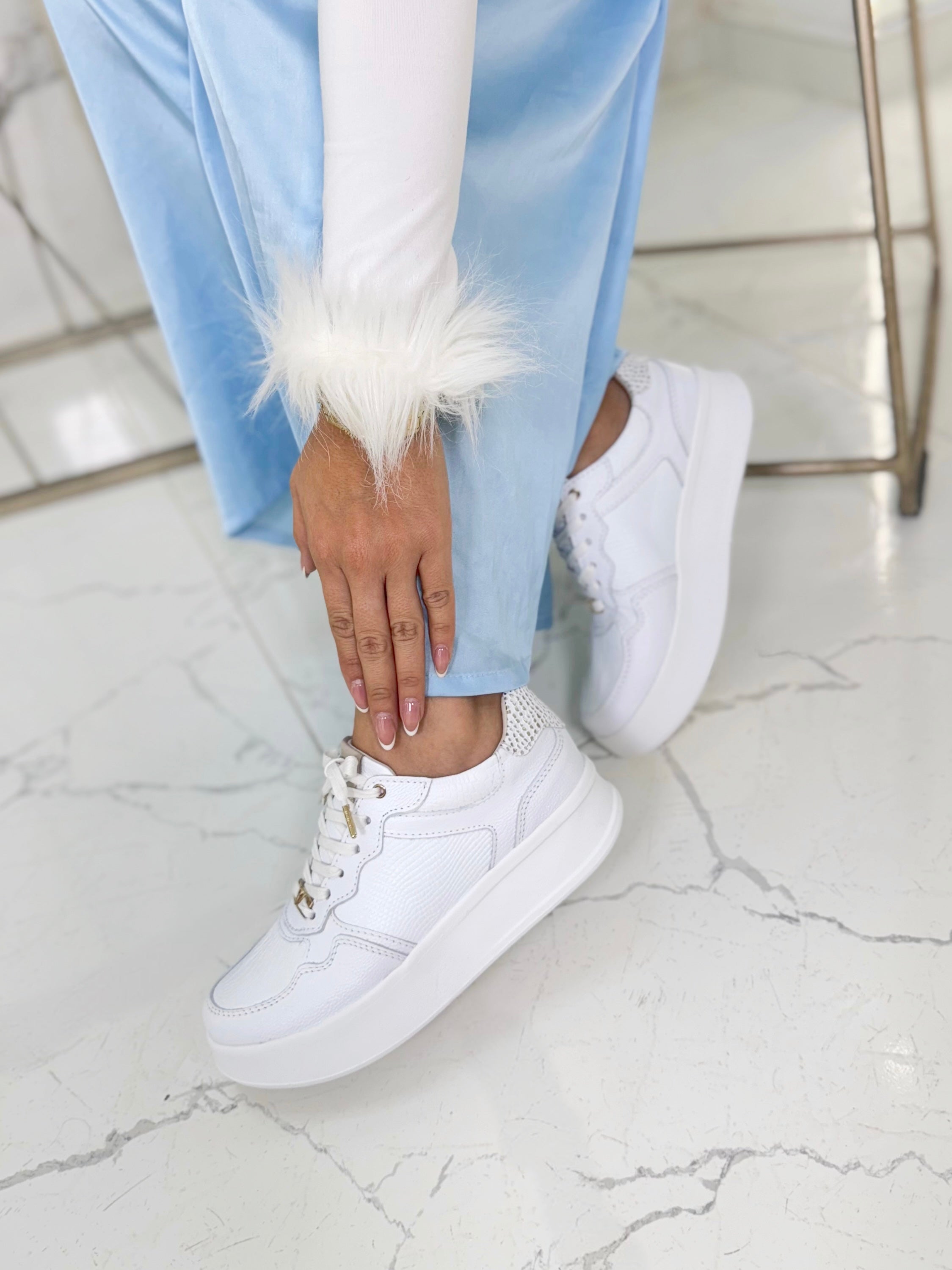 Tenis Paris Blanco en Cuero