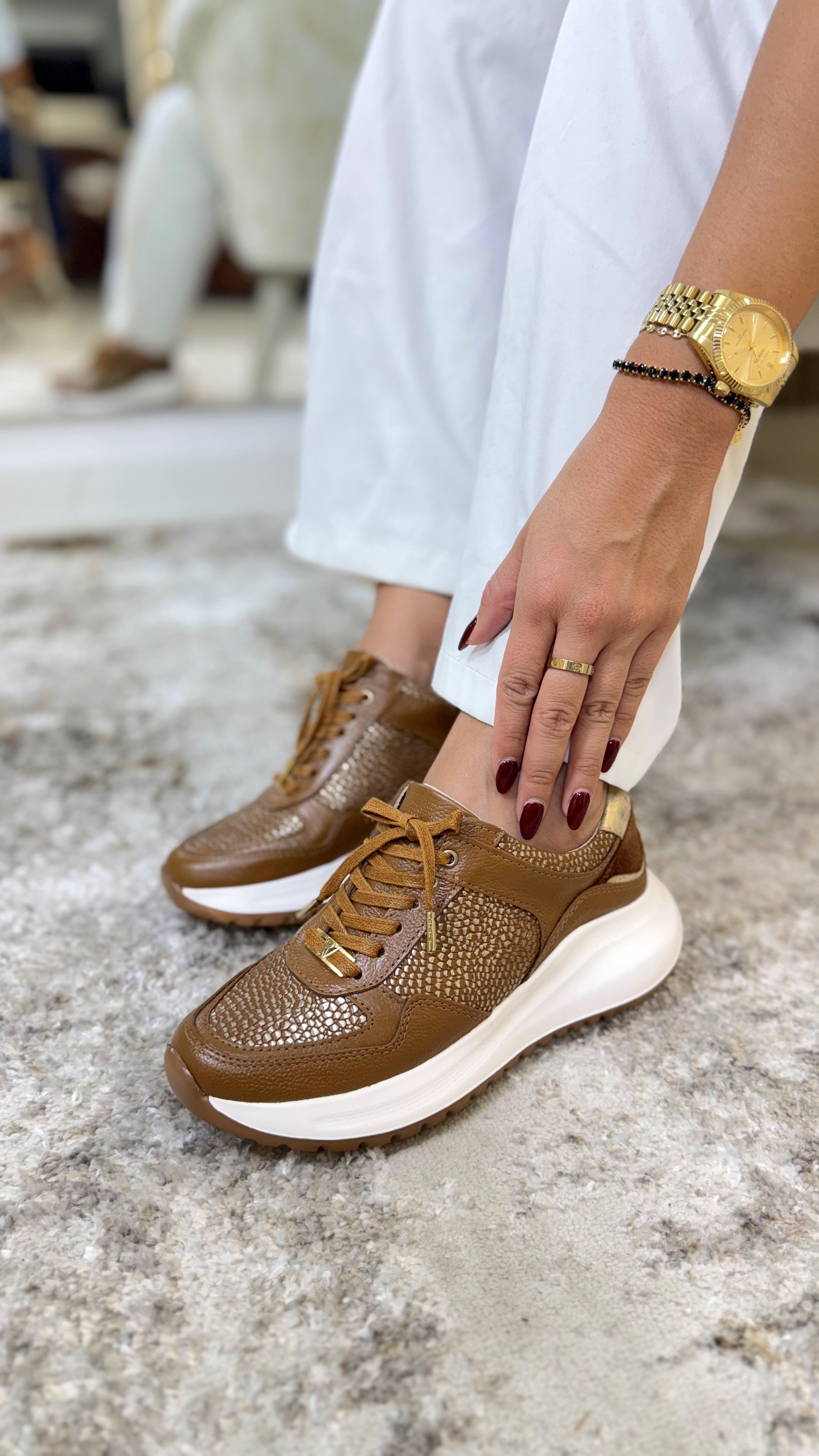 Tenis en cuero denver miel