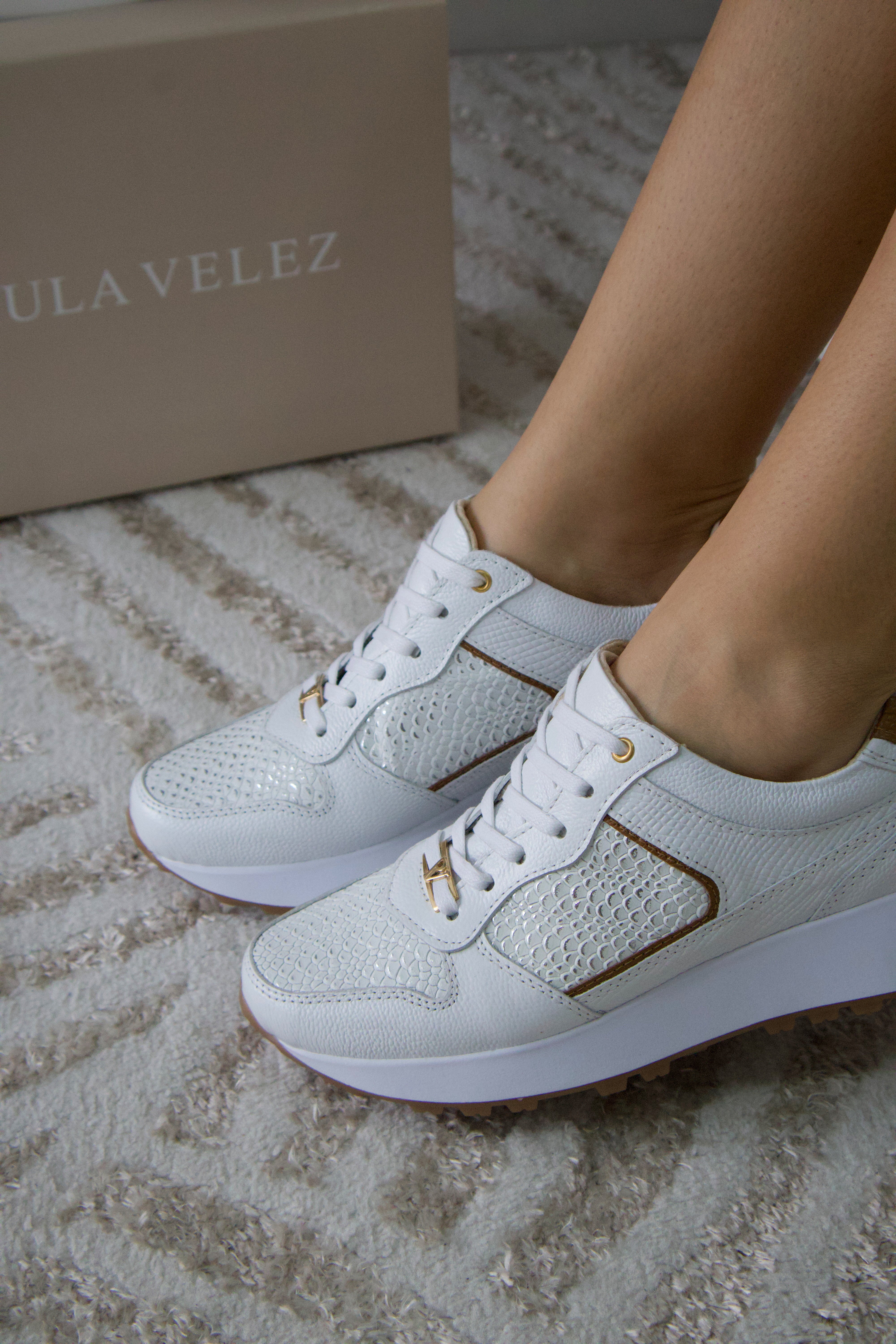 Tenis de cuero Romeo Blanco Miel