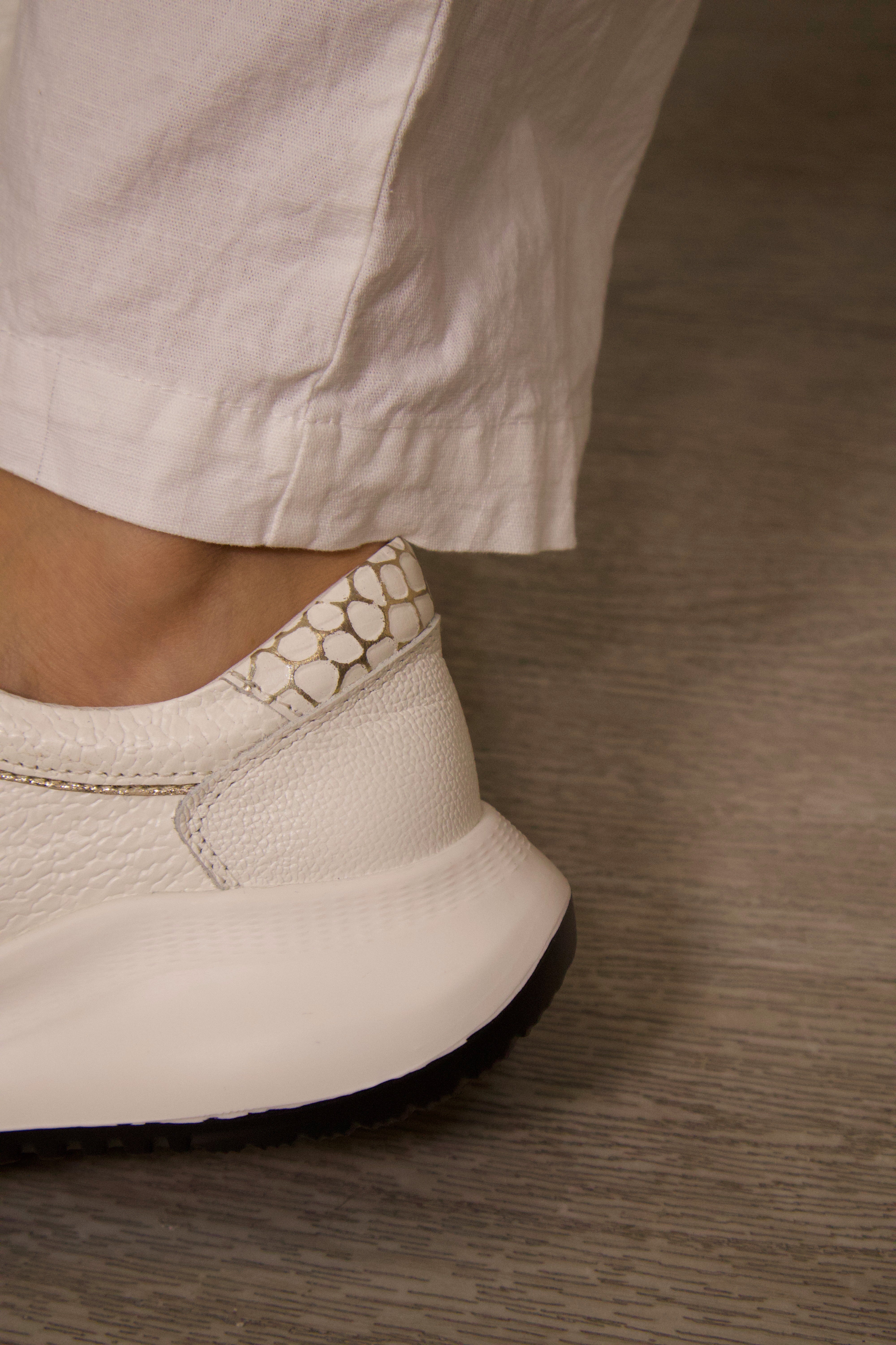 Tenis Channel Talco Oro en cuero