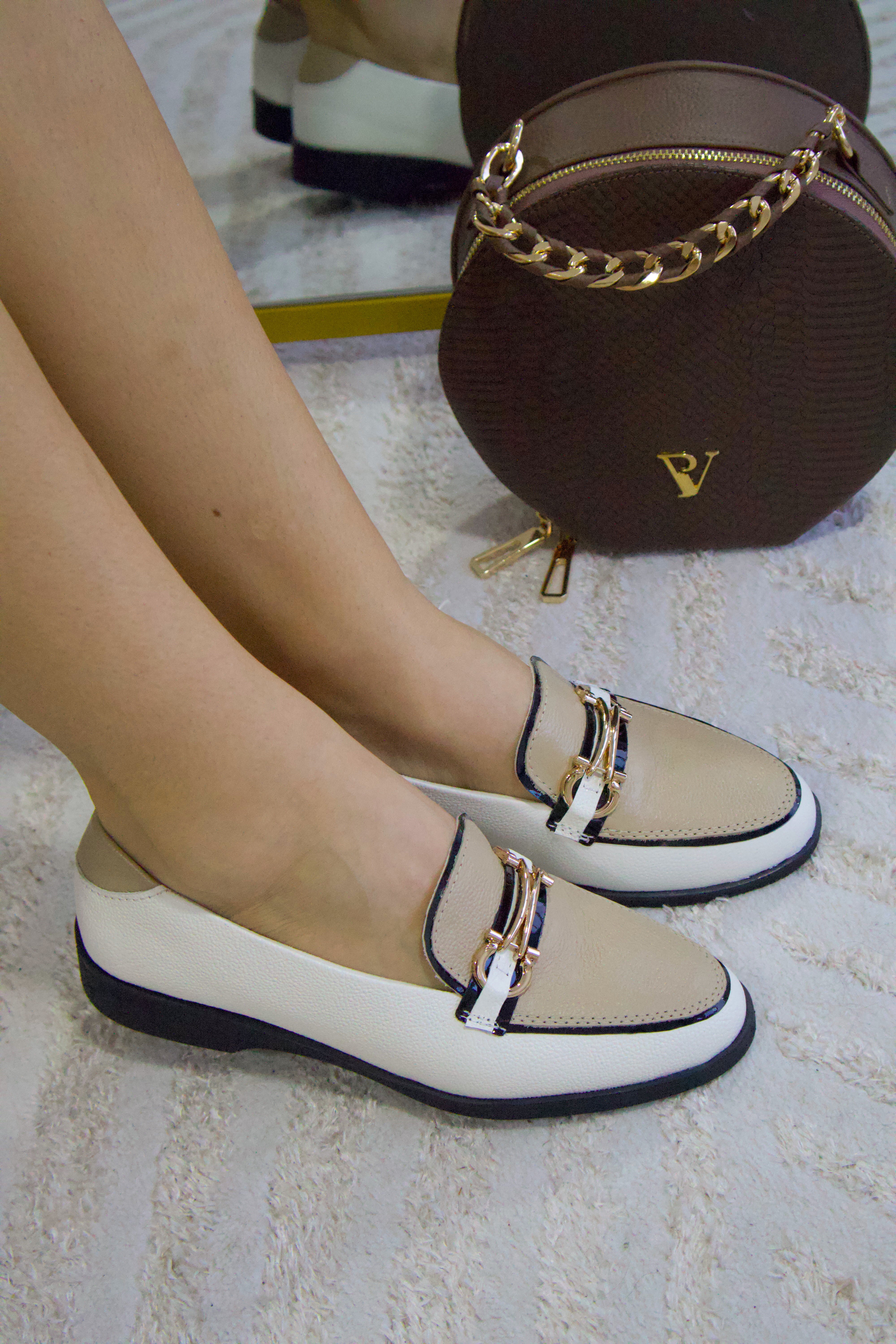 Baleta dalia taupe talco vivos negros