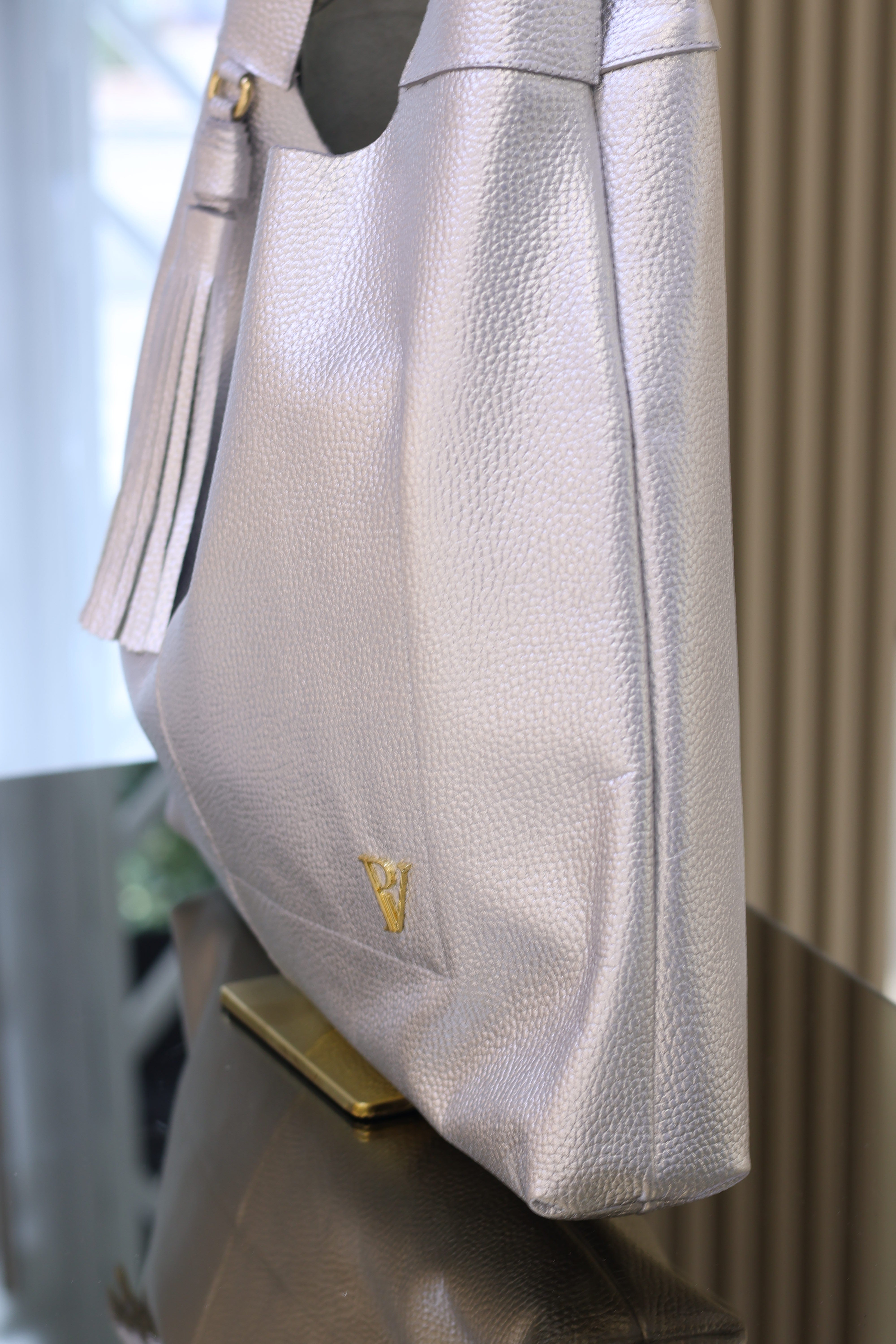 Bolso Roma Plata en cuero
