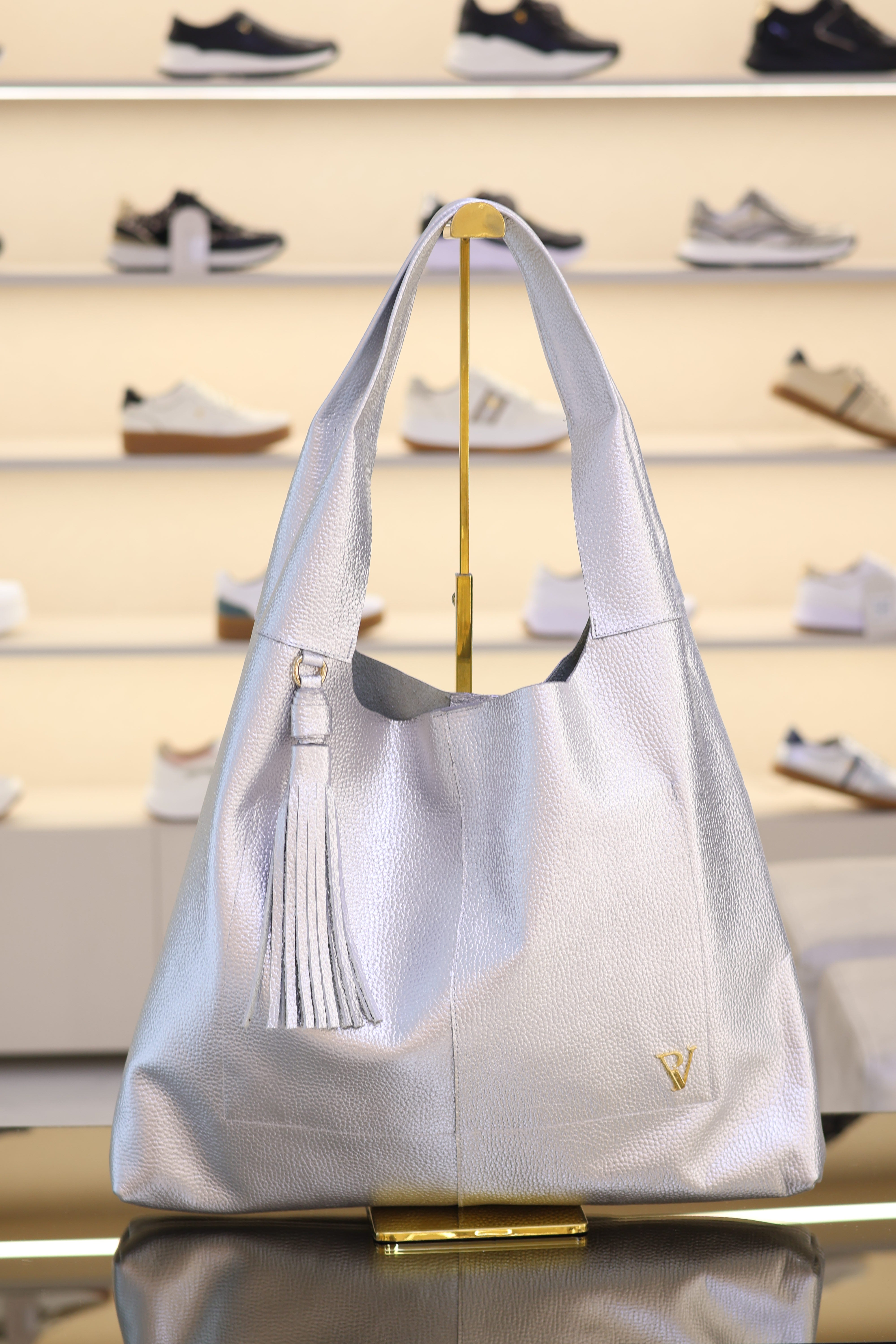Bolso Roma Plata en cuero
