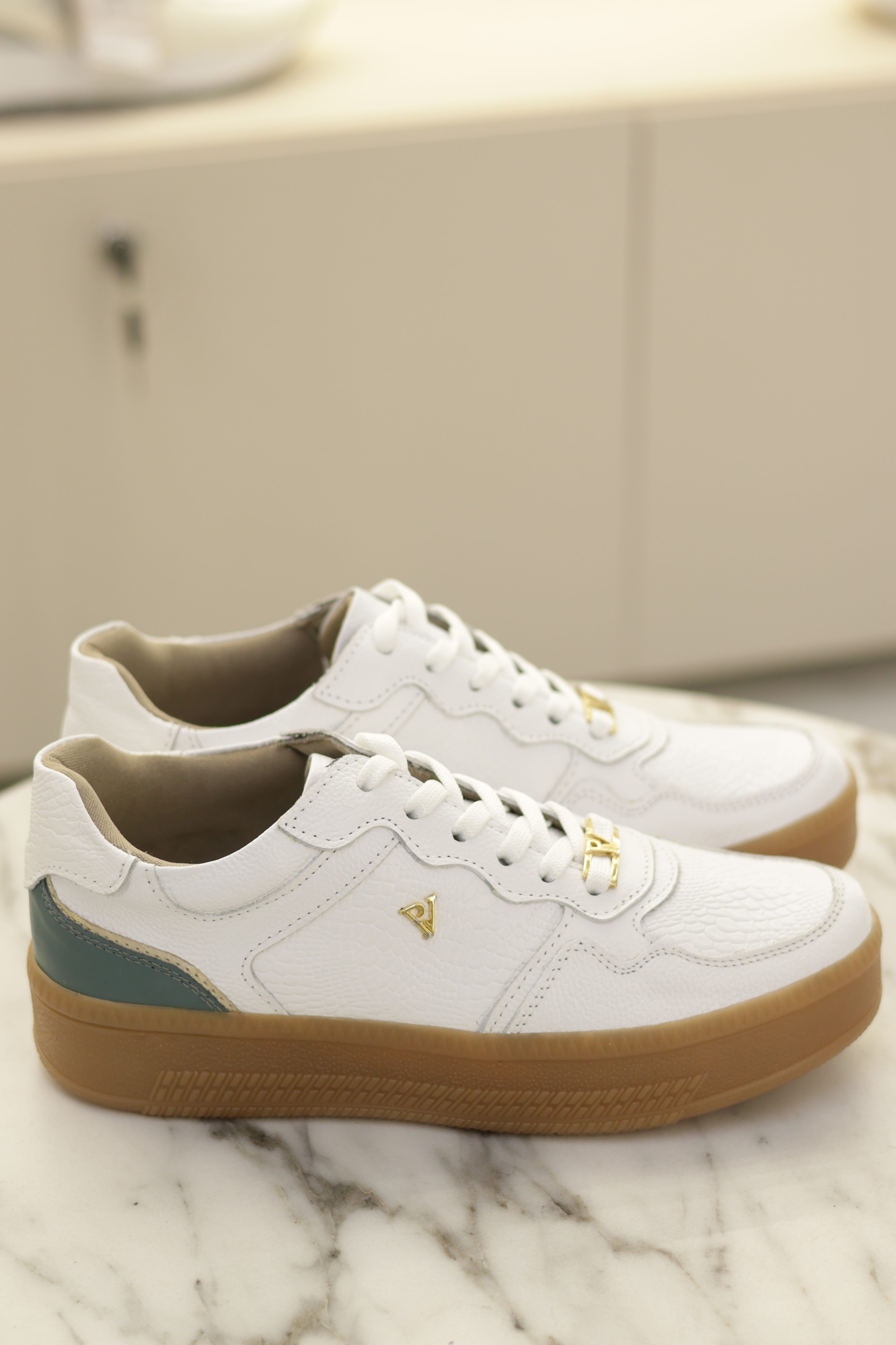 Tenis paris blanco agave en cuero