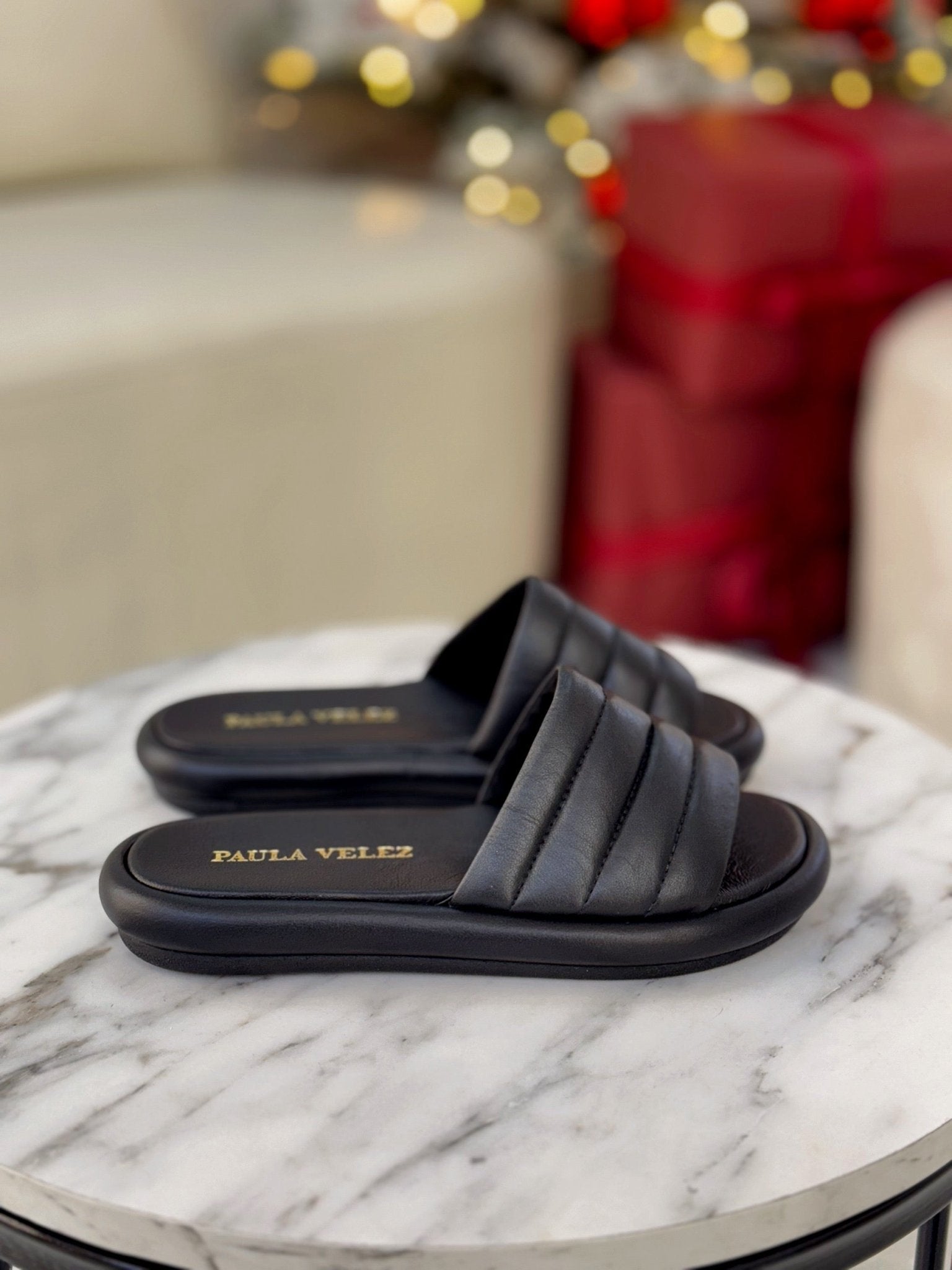 Sandalias Aura en cuero negro para mujer - Paula Vélez - PAULA VELEZ