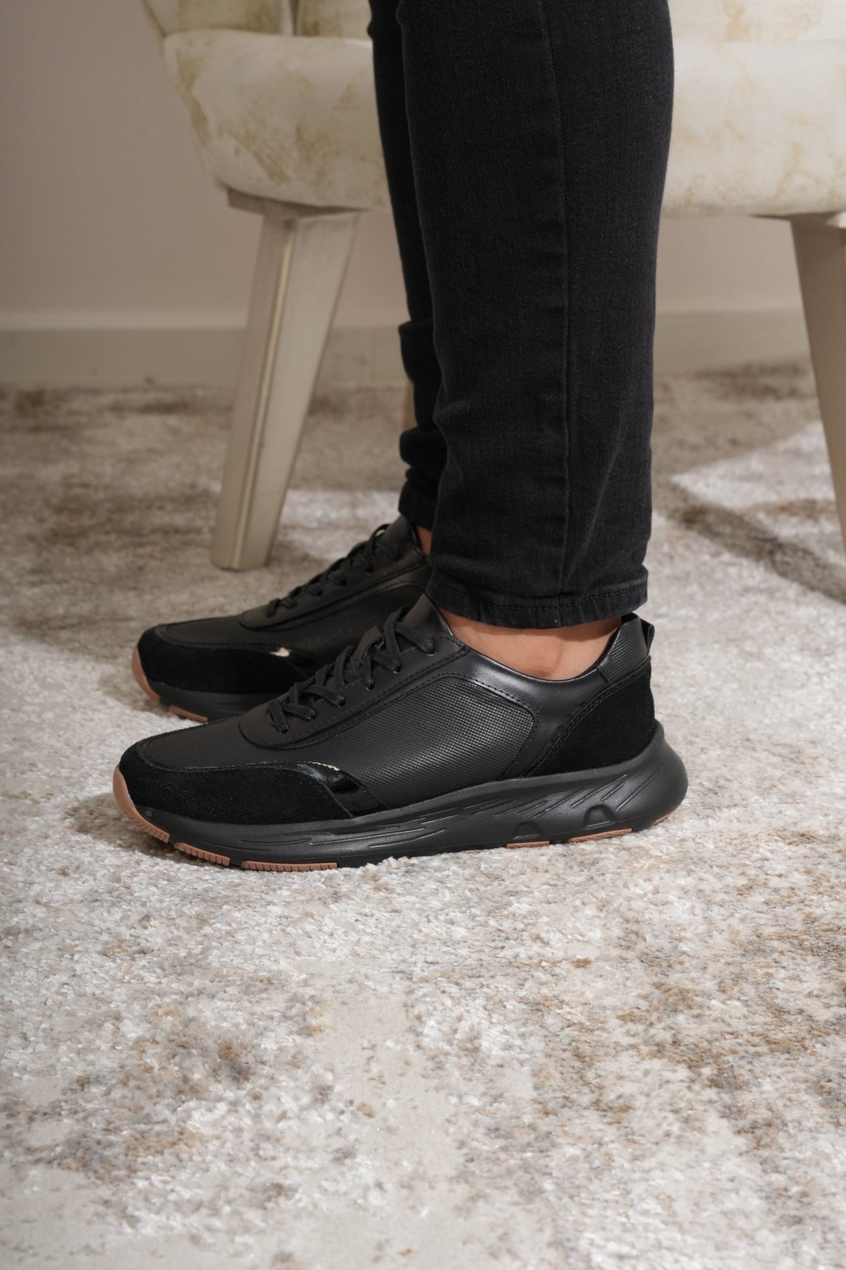Tenis 2301 Origen para hombre en cuero Negro - PAULA VELEZ