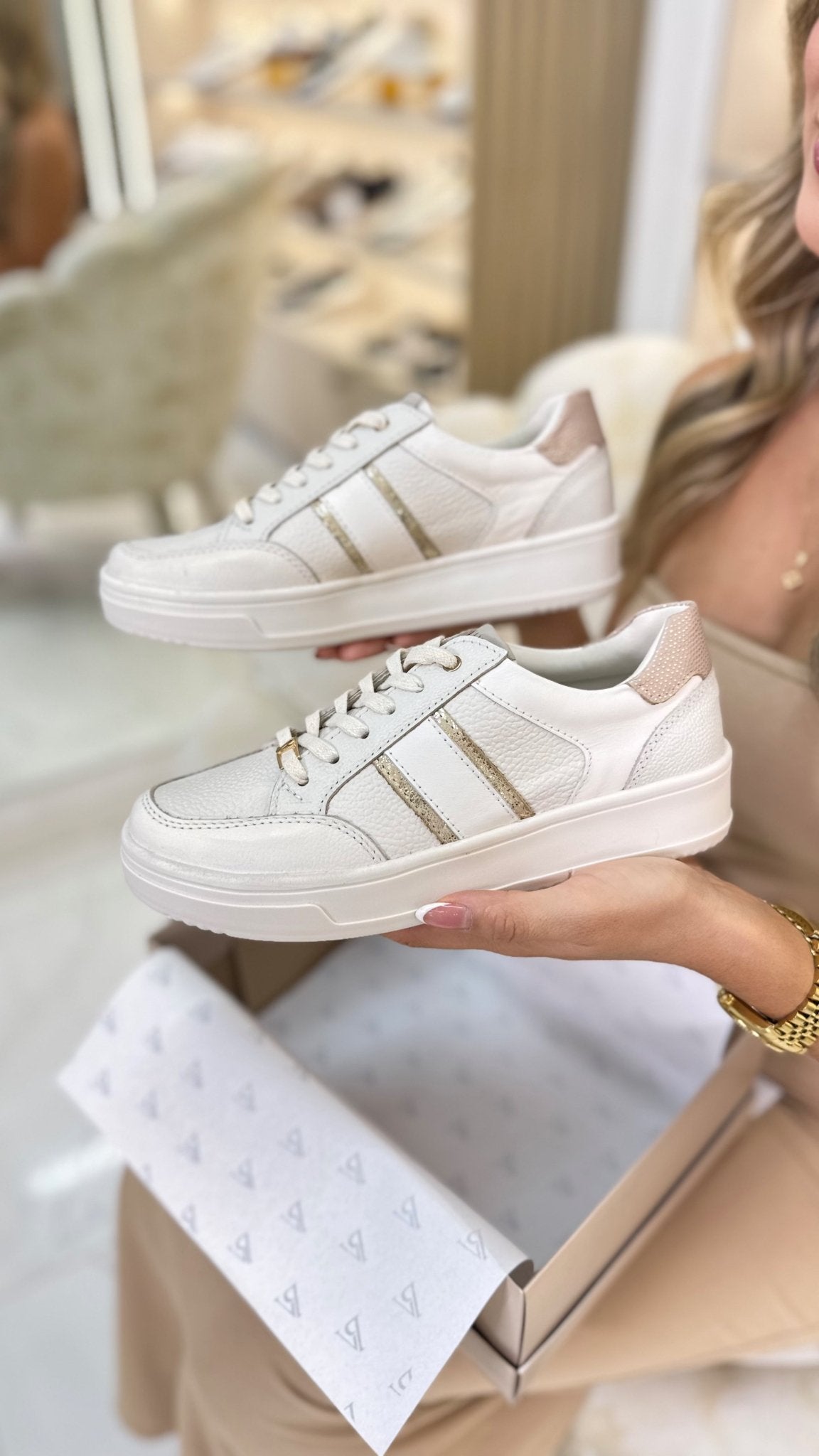 Tenis Aspen Avena Folia Oro Rose - PAULA VELEZ